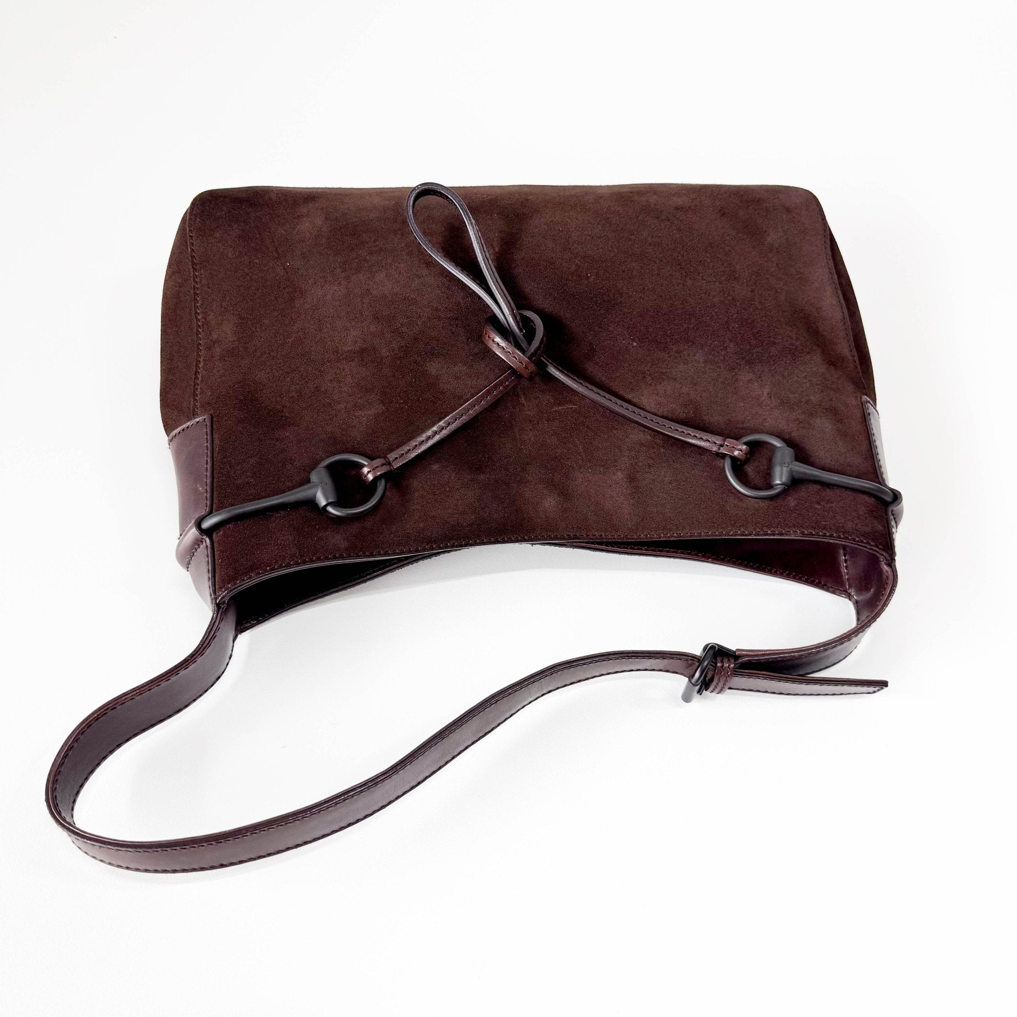 GUCCI Horsebit Brown Suede Hobo Shoulder Bag, in , Sold by HIVE PRELOVED - Shoulder Bags, ,