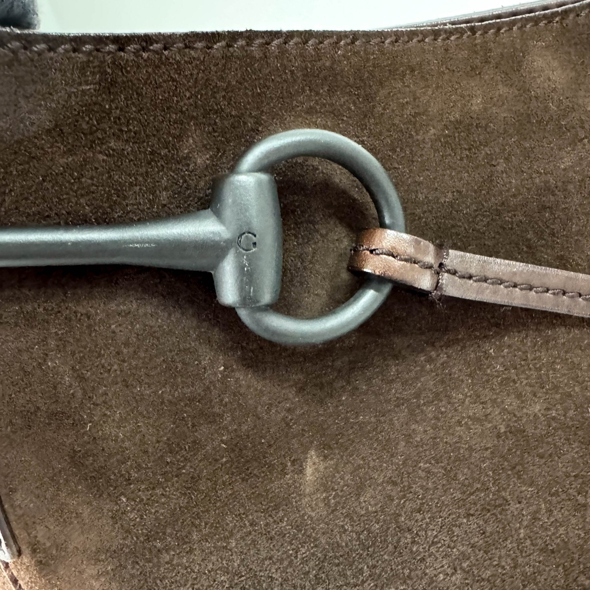 GUCCI Horsebit Brown Suede Hobo Shoulder Bag, in , Sold by HIVE PRELOVED - Shoulder Bags, ,