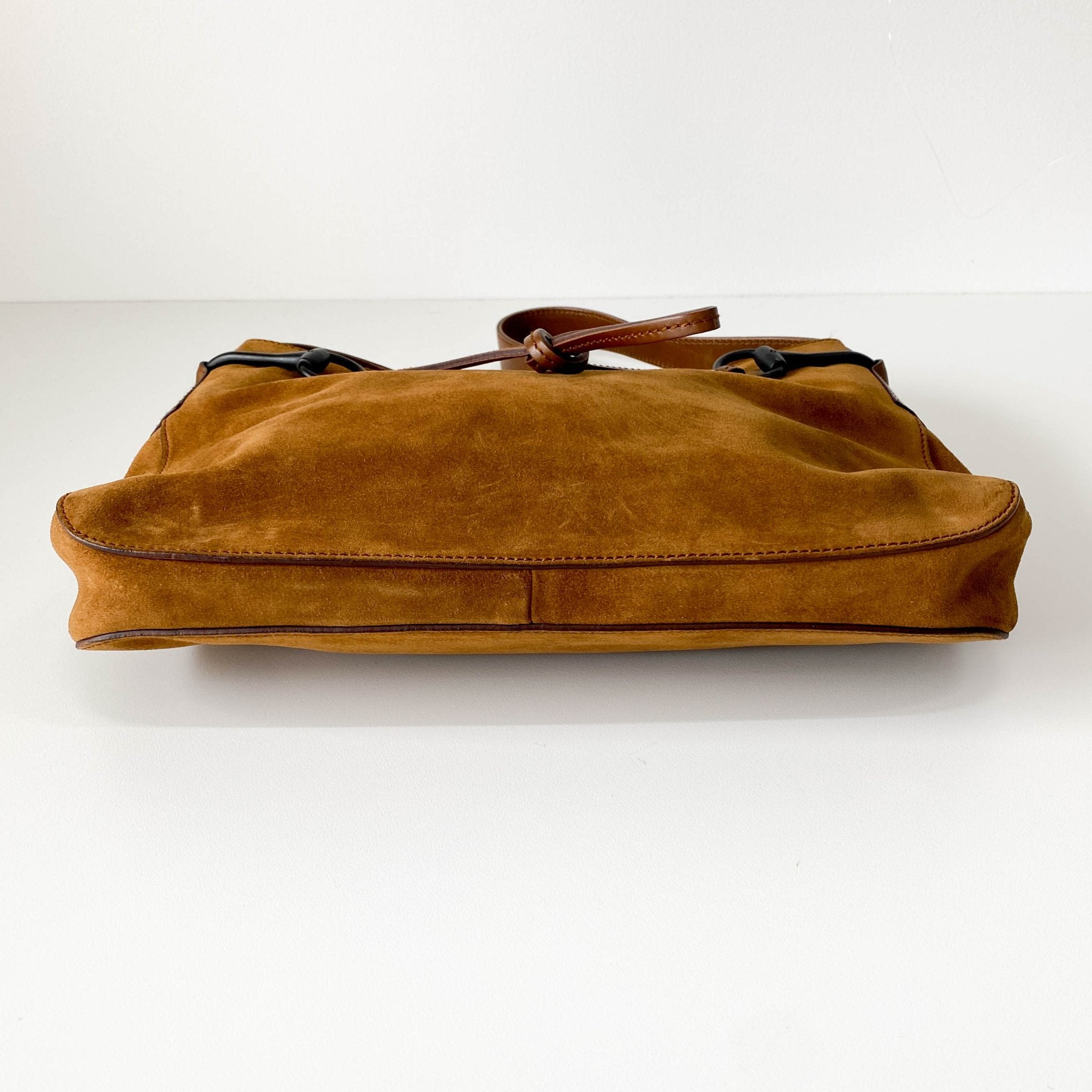 GUCCI Horsebit Caramel Suede Shoulder Bag, in , Sold by HIVE PRELOVED - Shoulder Bags, ,