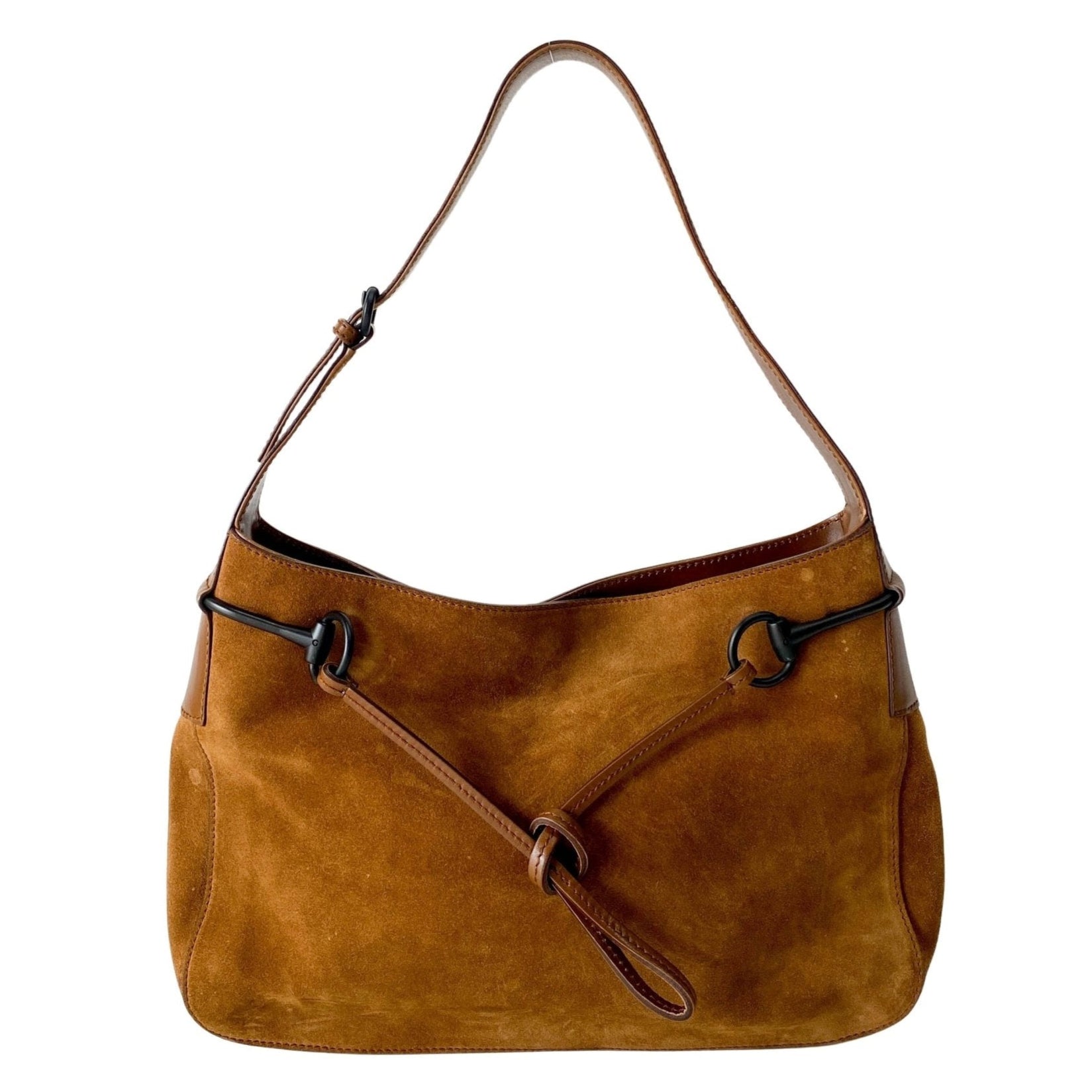 GUCCI Horsebit Caramel Suede Shoulder Bag, in , Sold by HIVE PRELOVED - Shoulder Bags, ,