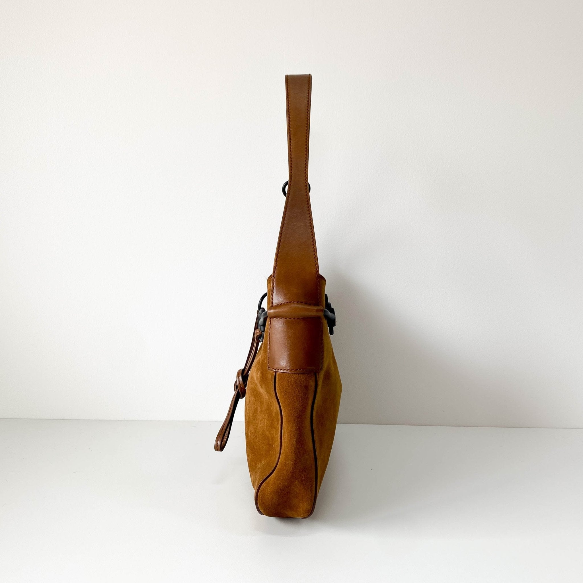 GUCCI Horsebit Caramel Suede Shoulder Bag, in , Sold by HIVE PRELOVED - Shoulder Bags, ,