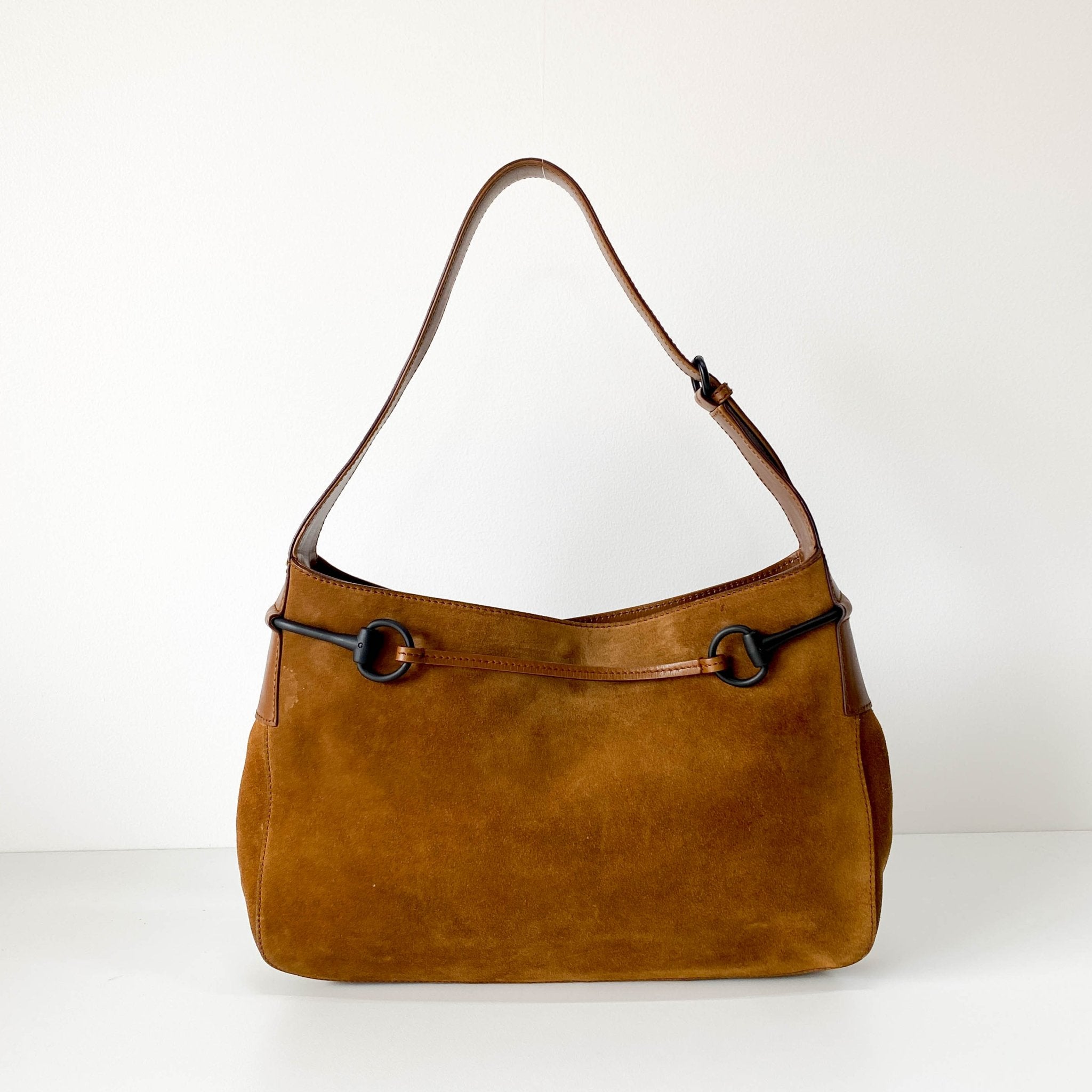GUCCI Horsebit Caramel Suede Shoulder Bag, in , Sold by HIVE PRELOVED - Shoulder Bags, ,