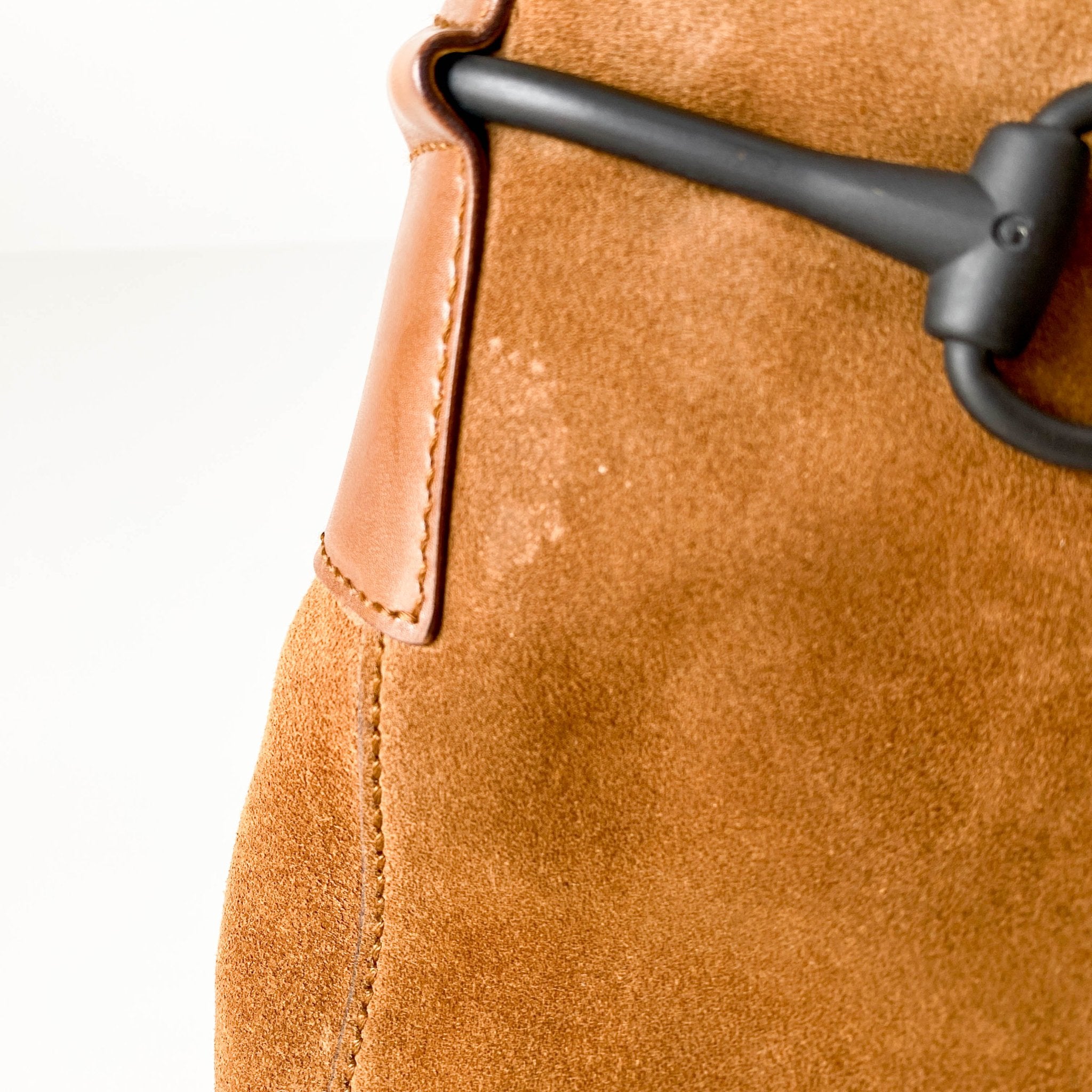 GUCCI Horsebit Caramel Suede Shoulder Bag, in , Sold by HIVE PRELOVED - Shoulder Bags, ,