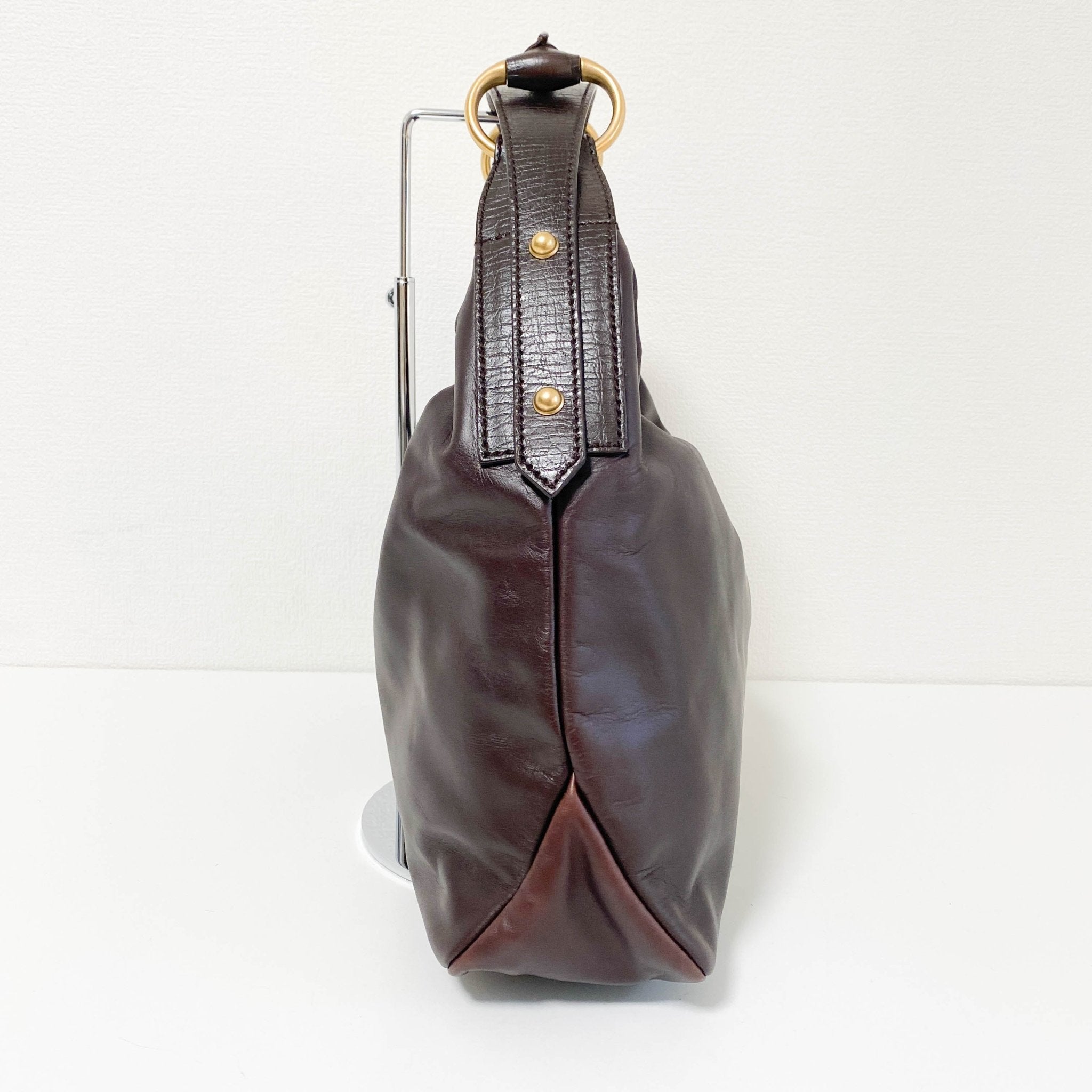 GUCCI Horsebit Dark Brown Leather Hobo Shoulder Bag, in , Sold by HIVE PRELOVED - Shoulder Bags, ,
