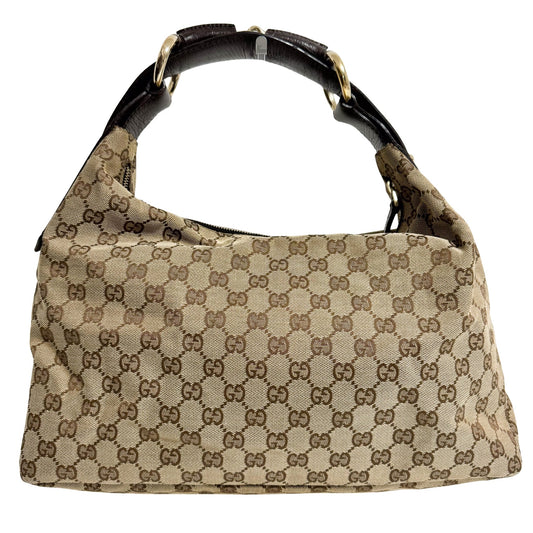 GUCCI Horsebit GG Canvas Brown Hobo Shoulder Bag, in , Sold by HIVE PRELOVED - Shoulder Bags, ,