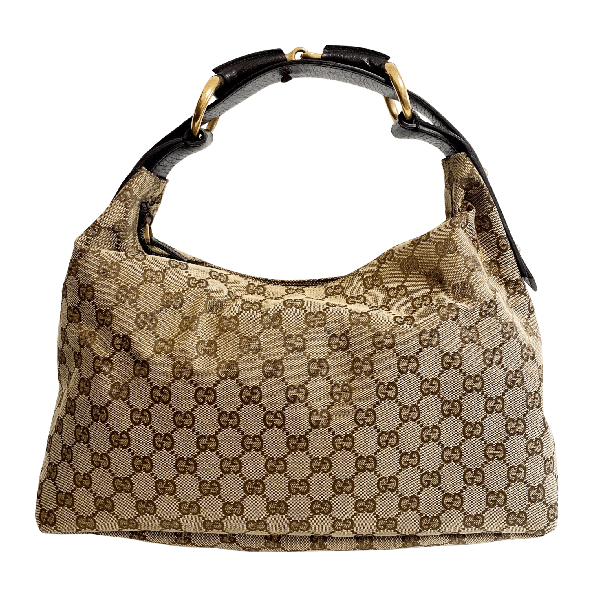 GUCCI Horsebit GG Canvas Brown Hobo Shoulder Bag, in , Sold by HIVE PRELOVED - Shoulder Bags, ,