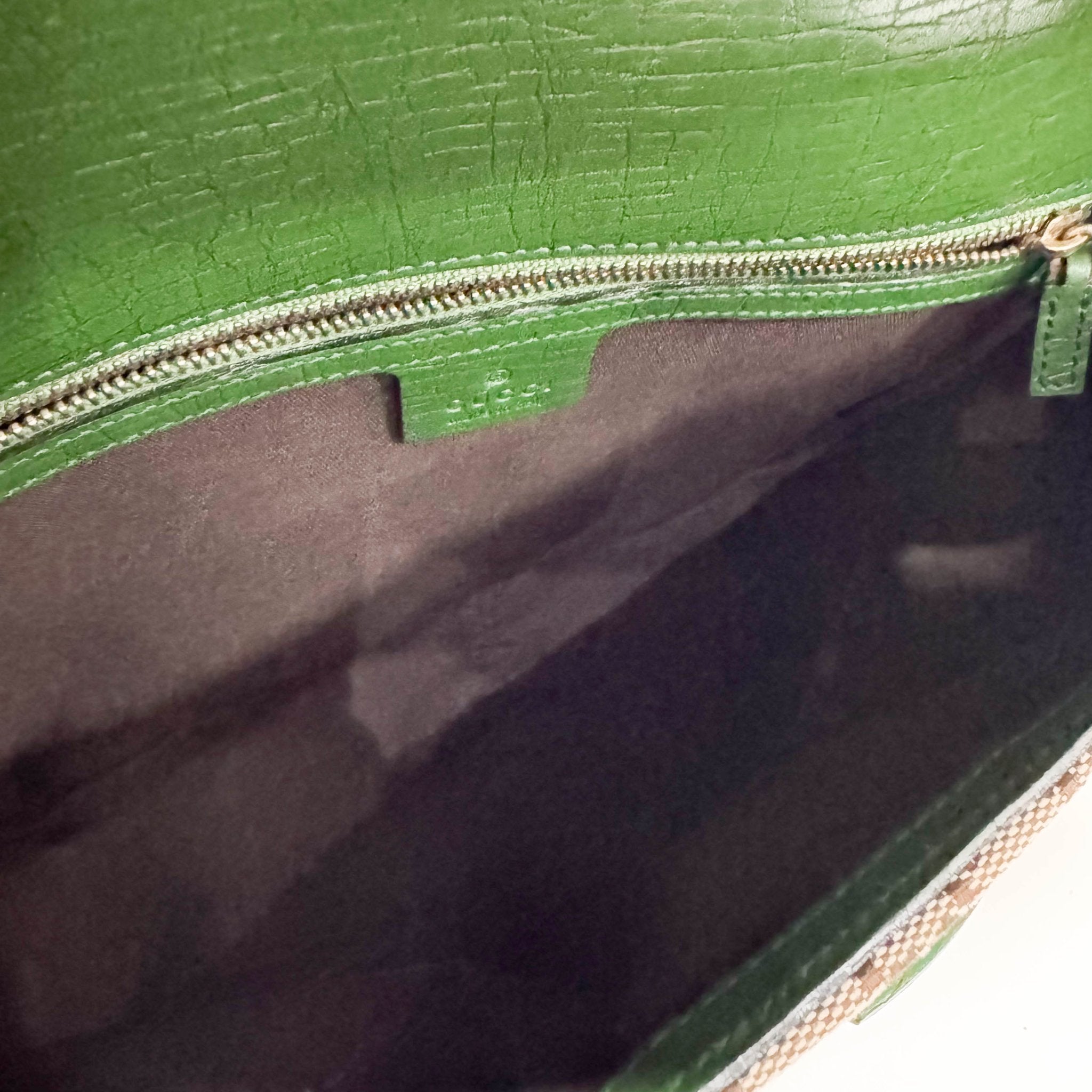 GUCCI Horsebit Green Leather & Cotton Canvas Chain Detail Shoulder Bag, in , Sold by HIVE PRELOVED - Shoulder Bags, ,