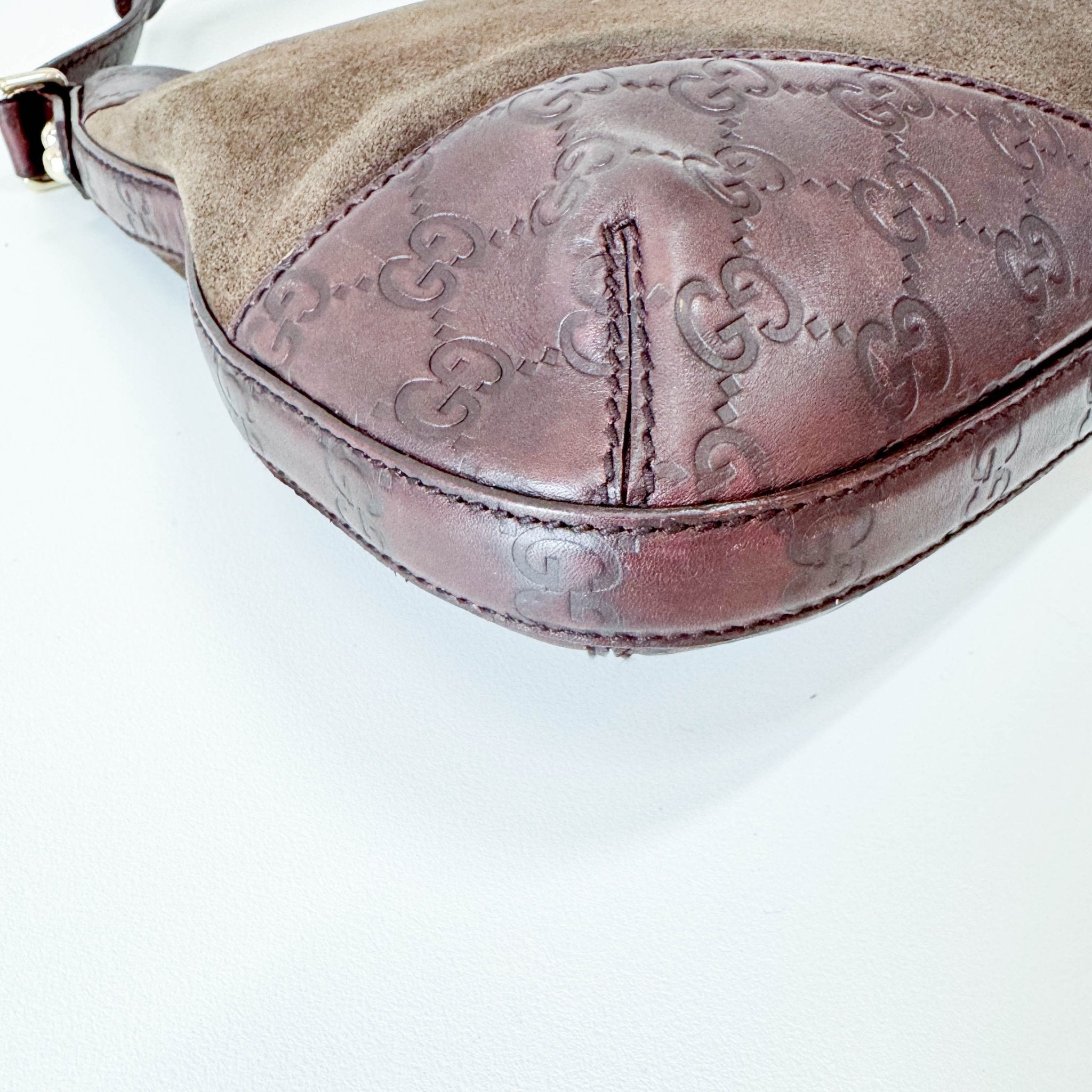 GUCCI Horsebit Hobo Suede Brown Shoulder Bag, in , Sold by HIVE PRELOVED - Shoulder Bags, ,
