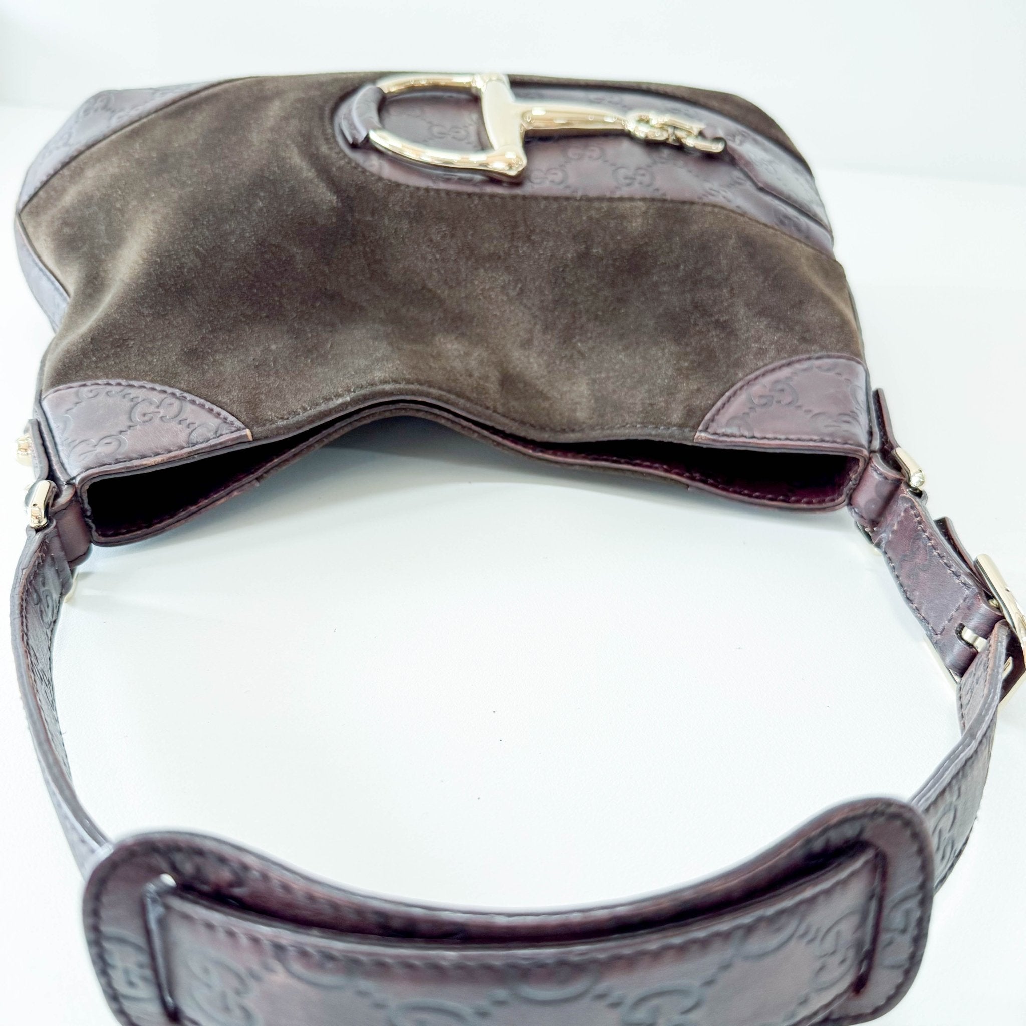 GUCCI Horsebit Hobo Suede Brown Shoulder Bag, in , Sold by HIVE PRELOVED - Shoulder Bags, ,