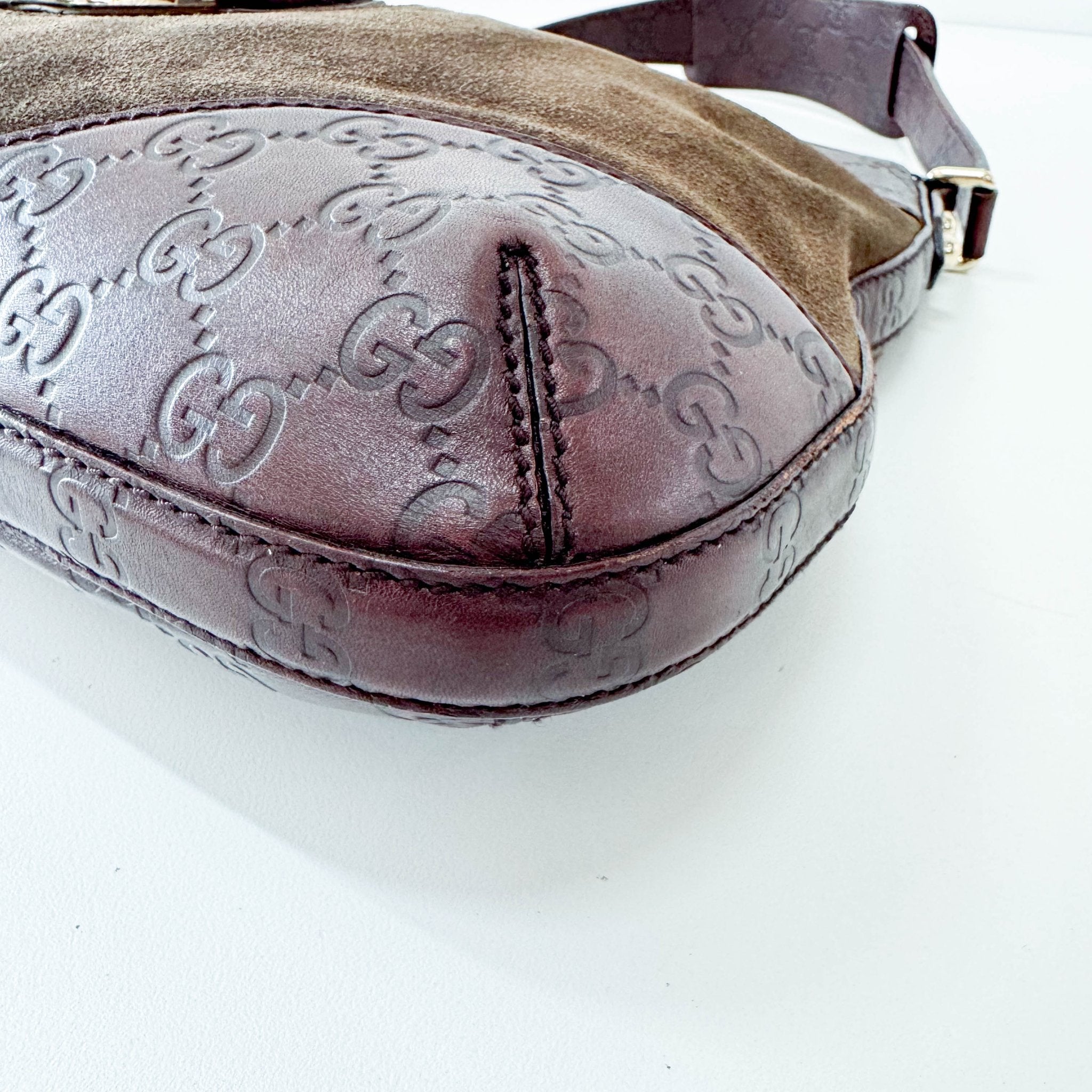 GUCCI Horsebit Hobo Suede Brown Shoulder Bag, in , Sold by HIVE PRELOVED - Shoulder Bags, ,