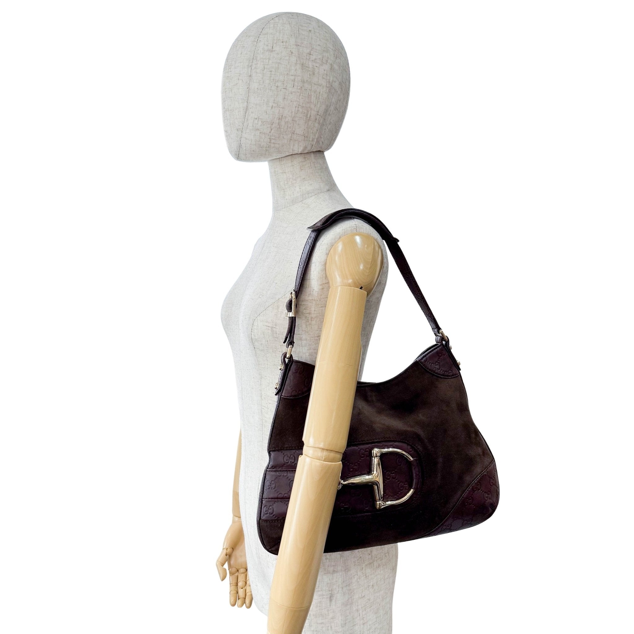 GUCCI Horsebit Hobo Suede Brown Shoulder Bag, in , Sold by HIVE PRELOVED - Shoulder Bags, ,