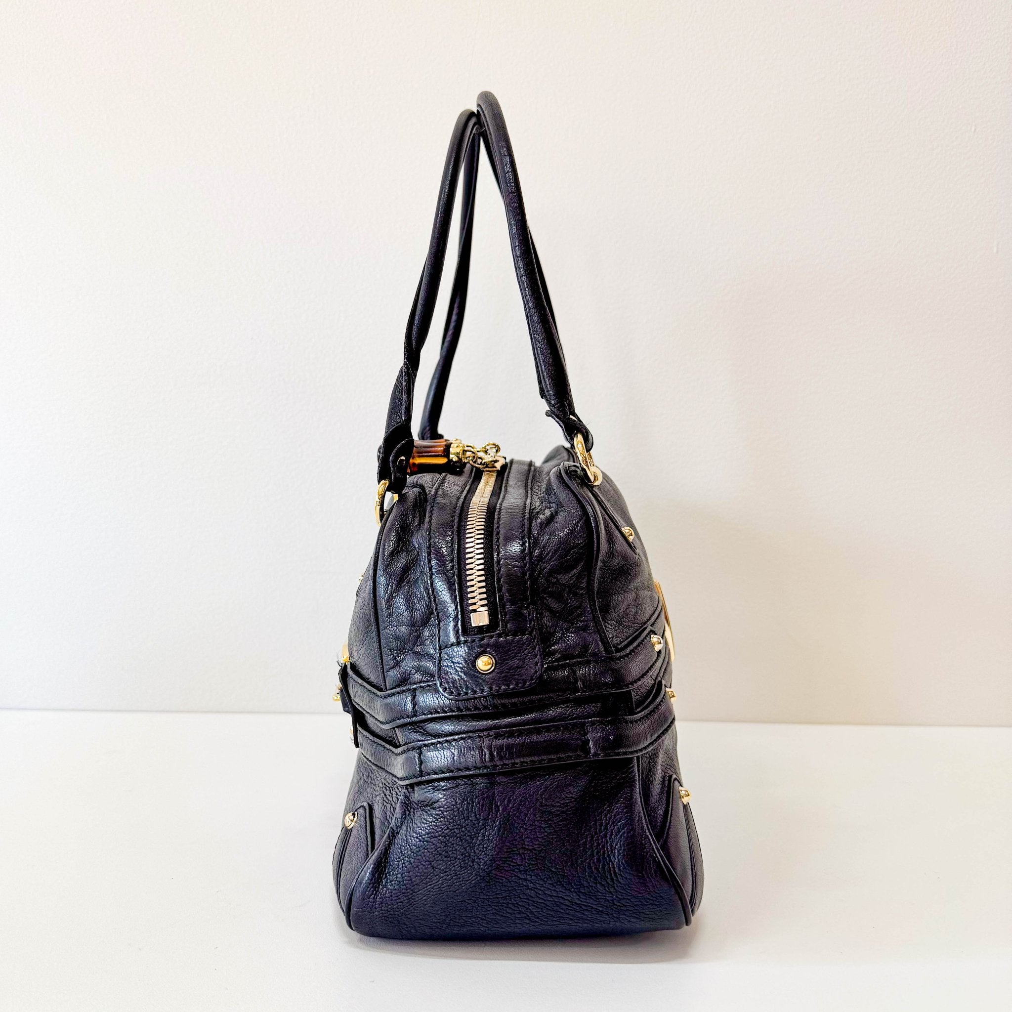 GUCCI Horsebit in Black Leather and Bamboo Detail Shoulder Bag, in , Sold by HIVE PRELOVED - Shoulder Bags, ,