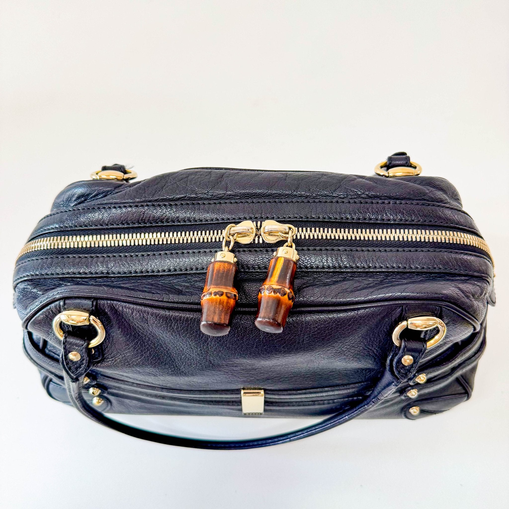 GUCCI Horsebit in Black Leather and Bamboo Detail Shoulder Bag, in , Sold by HIVE PRELOVED - Shoulder Bags, ,