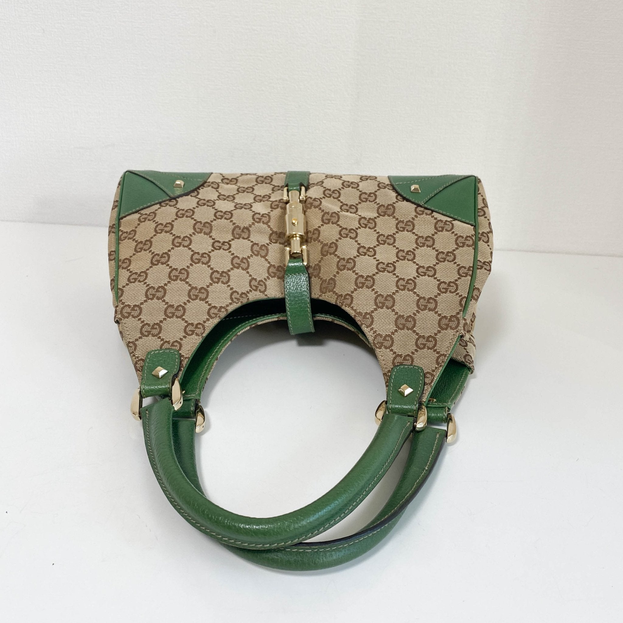 GUCCI Jackie 1961 GG Canvas Green Leather Shoulder Bag, in , Sold by HIVE PRELOVED - Shoulder Bags, ,