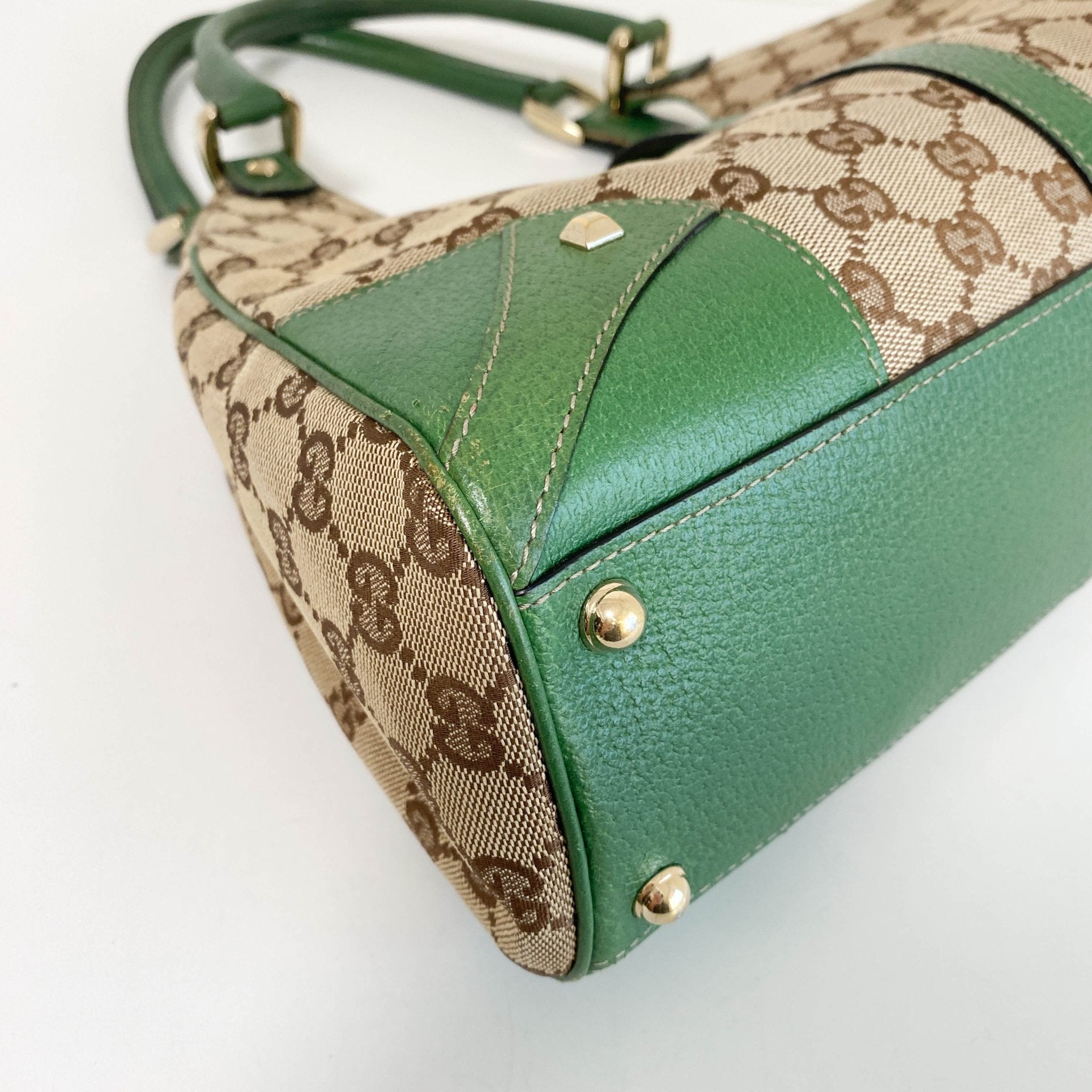 GUCCI Jackie 1961 GG Canvas Green Leather Shoulder Bag, in , Sold by HIVE PRELOVED - Shoulder Bags, ,