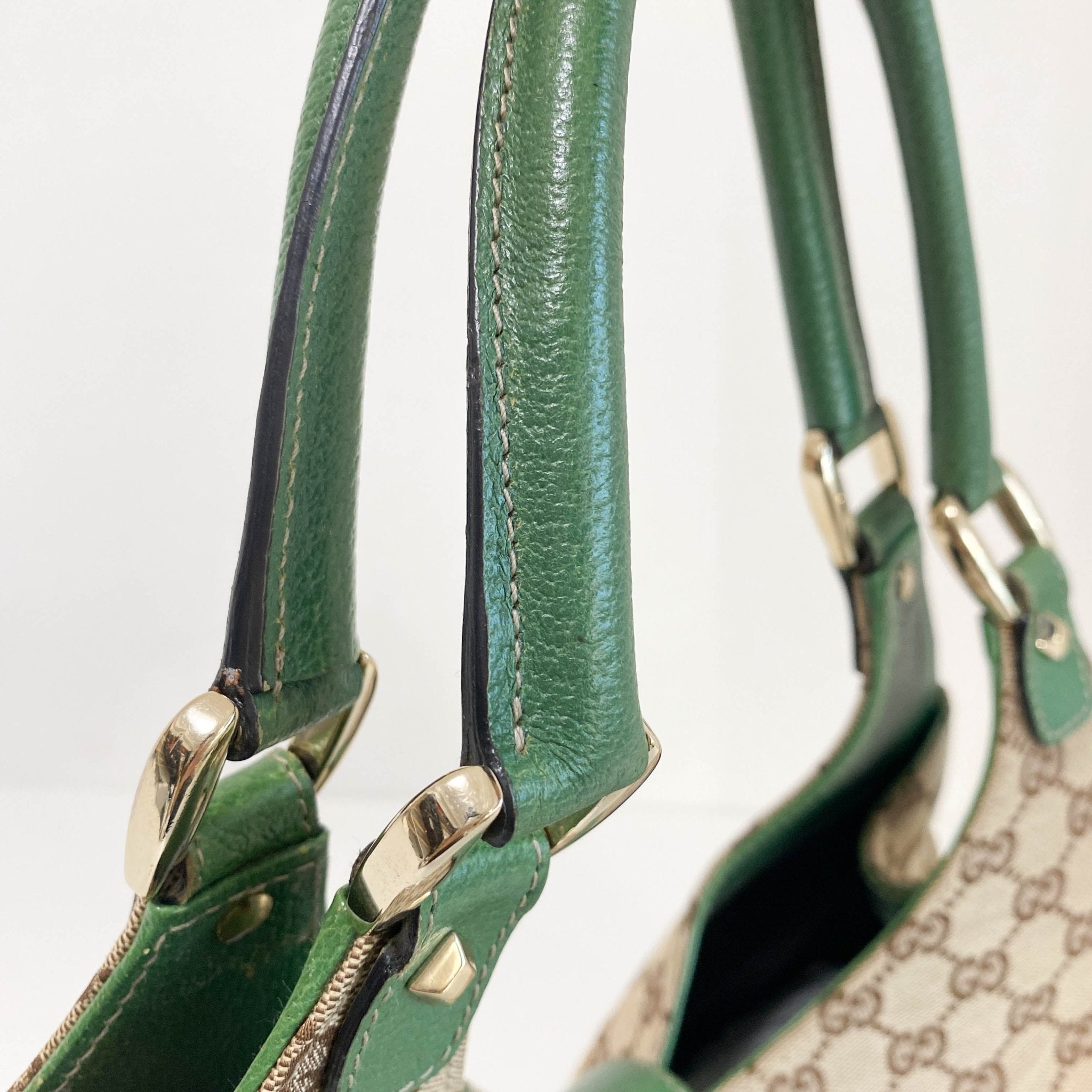 GUCCI Jackie 1961 GG Canvas Green Leather Shoulder Bag, in , Sold by HIVE PRELOVED - Shoulder Bags, ,