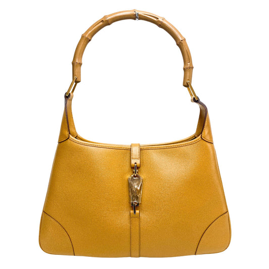 GUCCI Jackie Bamboo Handle Mustard Yellow Leather Shoulder Bag, in , Sold by HIVE PRELOVED - Shoulder Bags, ,
