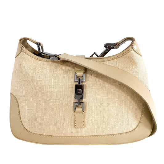 GUCCI Jackie Beige Cotton Canvas, in , Sold by HIVE PRELOVED - Shoulder Bags, ,