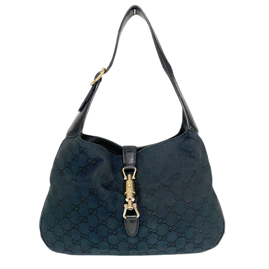 GUCCI Jackie Black GG Canvas Piston Lock Shoulder Bag, in , Sold by HIVE PRELOVED - Shoulder Bags, ,