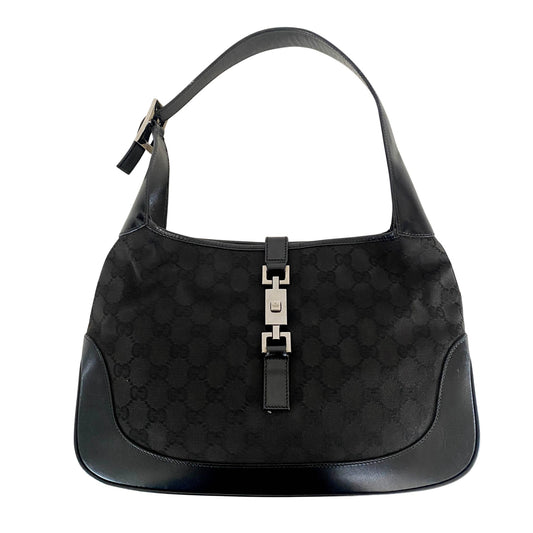 GUCCI Jackie Black GG Canvas Shoulder Bag, in , Sold by HIVE PRELOVED - Shoulder Bags, ,
