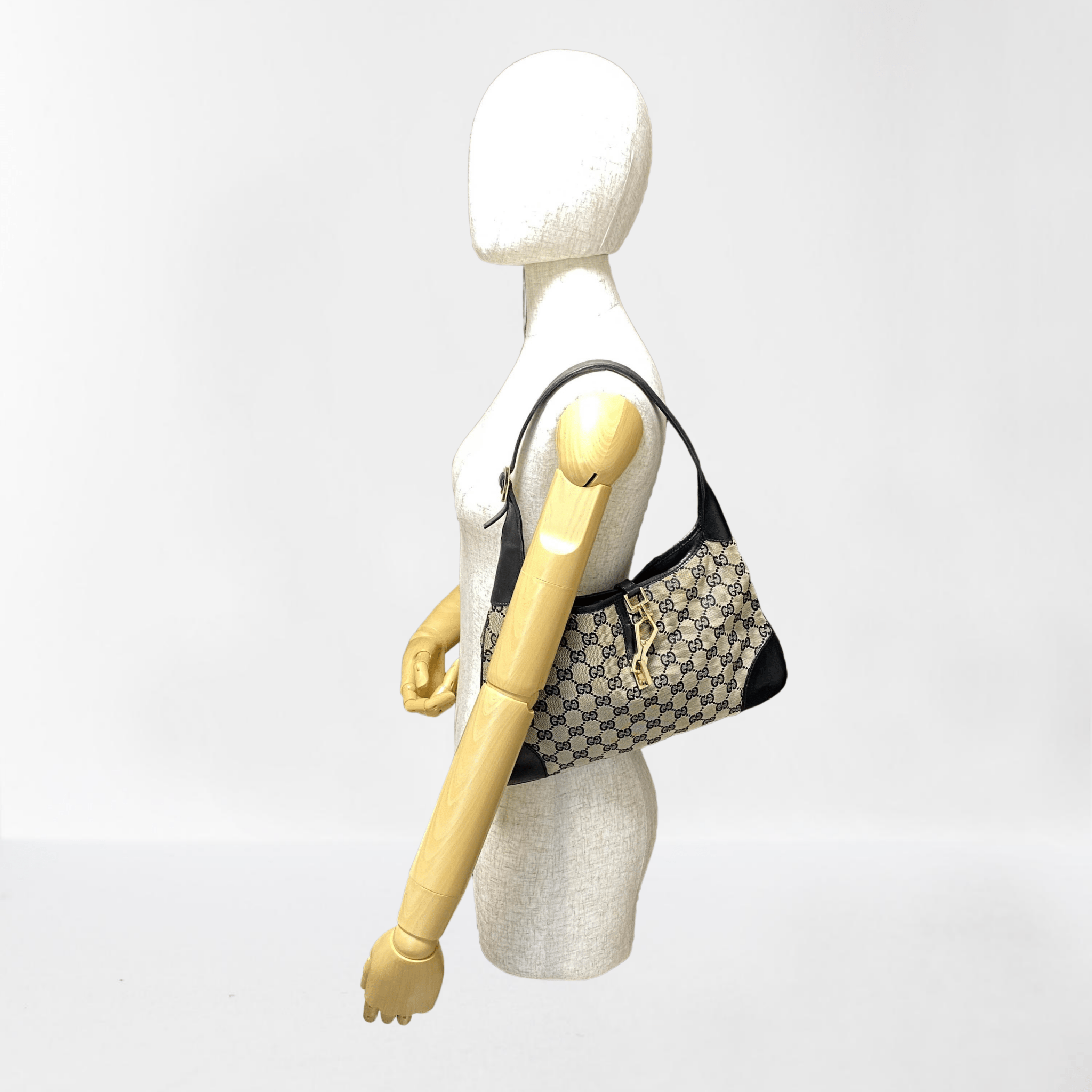 GUCCI Jackie Black GG Canvas Shoulder Bag, in , Sold by HIVE PRELOVED - Shoulder Bags, ,