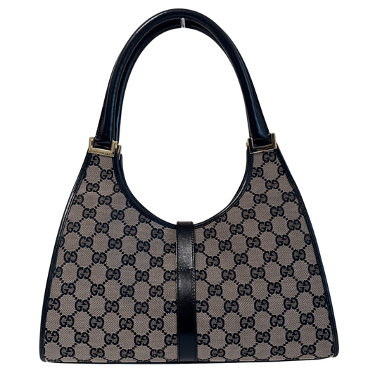 GUCCI Jackie Black Leather and Canvas Shoulder bag with Gold Hardware, in , Sold by HIVE PRELOVED - Shoulder Bags, ,