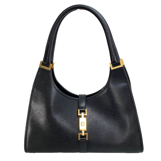 GUCCI Jackie Black Leather Gold Hardware, in , Sold by HIVE PRELOVED - Handle Bags, ,