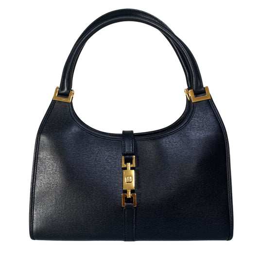 GUCCI Jackie Black Leather / Gold Hardware Shoulder Bag, in , Sold by HIVE PRELOVED - Shoulder Bags, ,