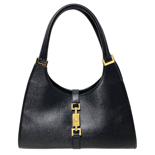 GUCCI Jackie Black Leather / Gold Hardware Shoulder Bag, in , Sold by HIVE PRELOVED - Shoulder Bags, ,