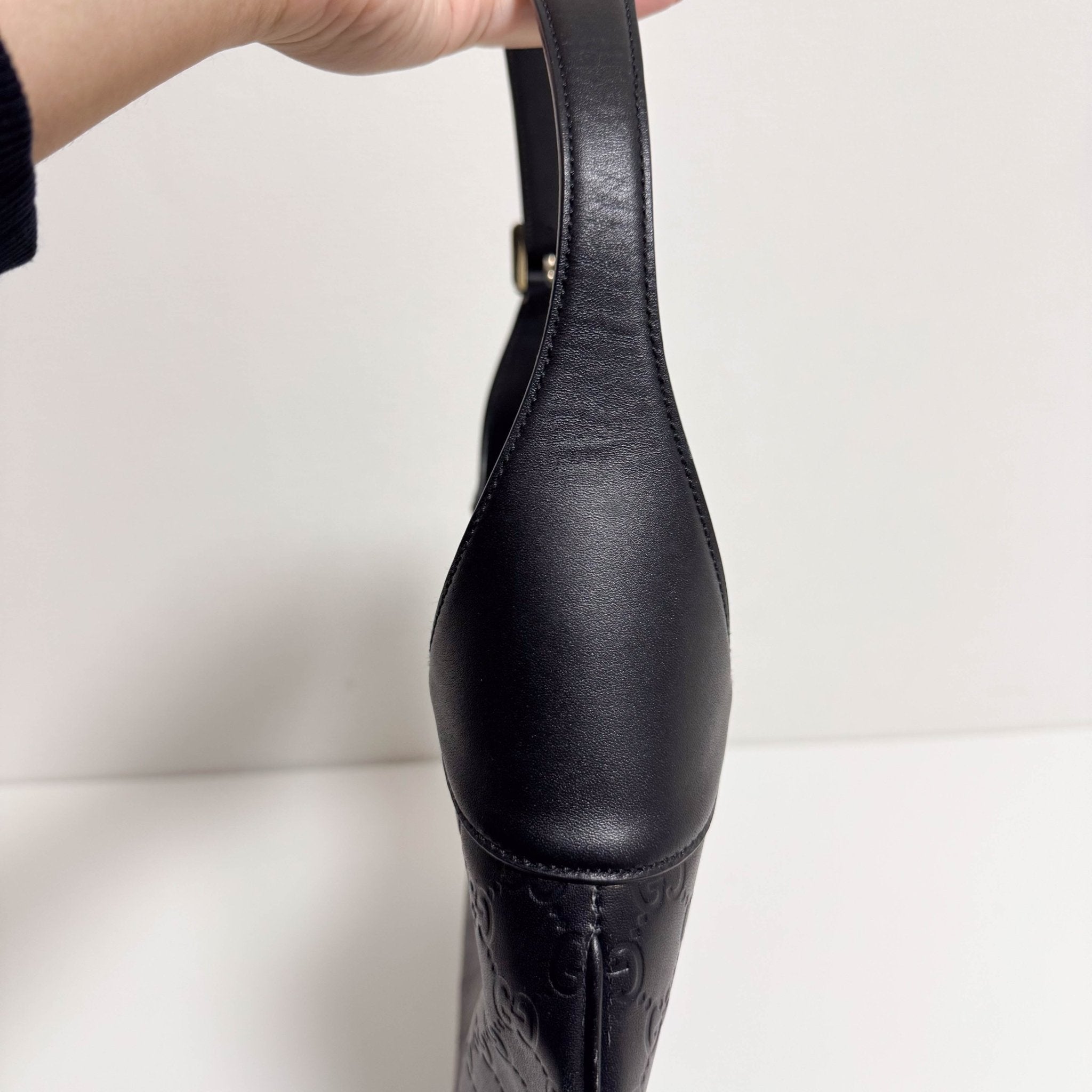 GUCCI Jackie Black Leather Gold Horsebit Hardware Shoulder Bag, in , Sold by HIVE PRELOVED - Shoulder Bags, ,