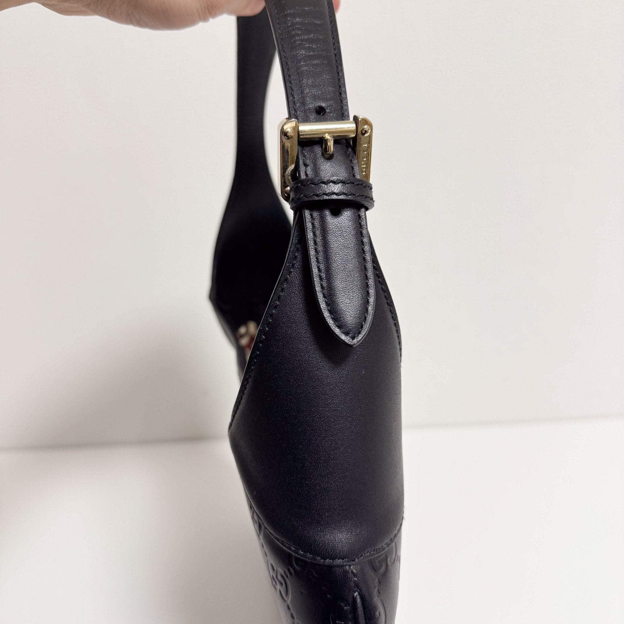 GUCCI Jackie Black Leather Gold Horsebit Hardware Shoulder Bag, in , Sold by HIVE PRELOVED - Shoulder Bags, ,