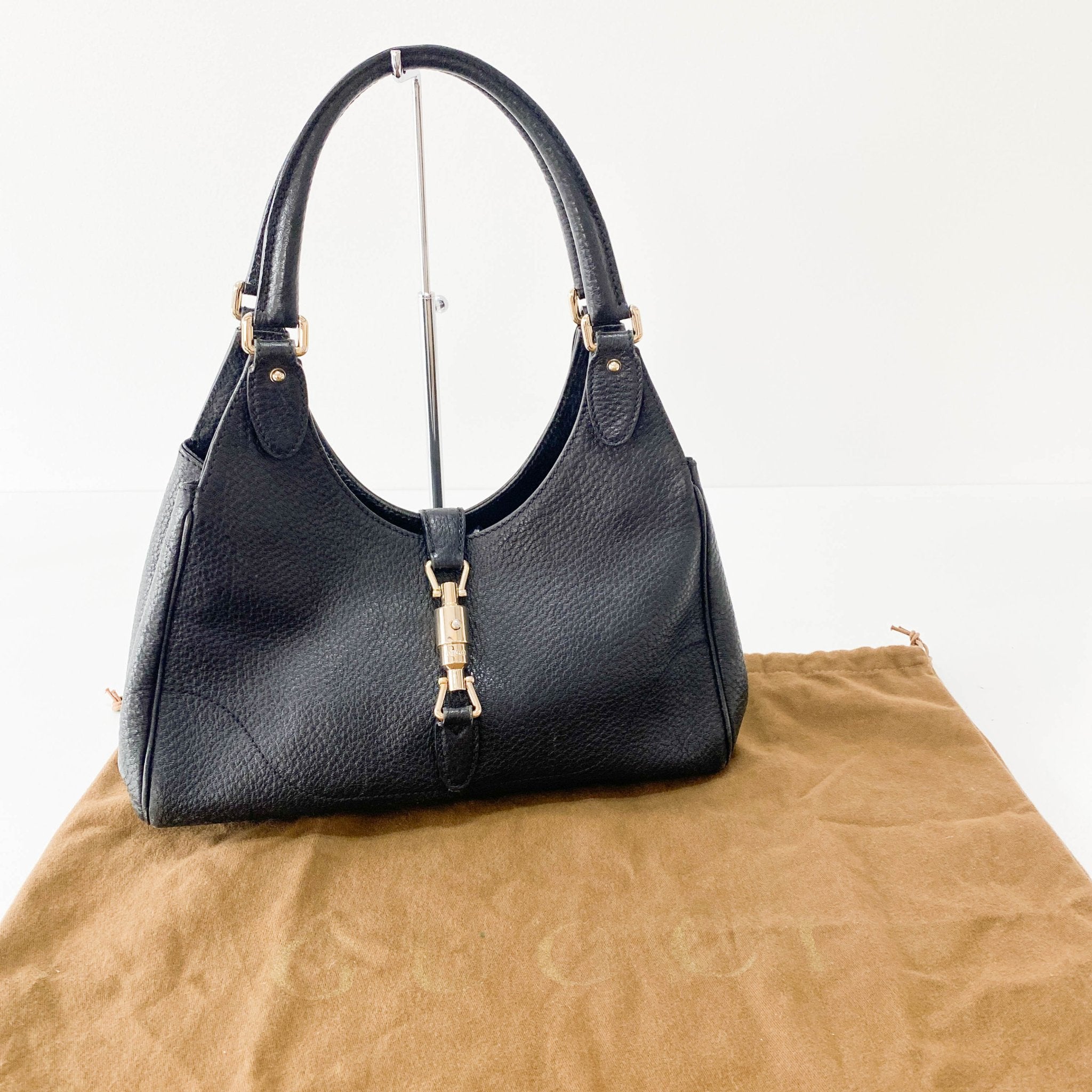 GUCCI Jackie Black Leather Shoulder Bag, in , Sold by HIVE PRELOVED - Shoulder Bags, ,