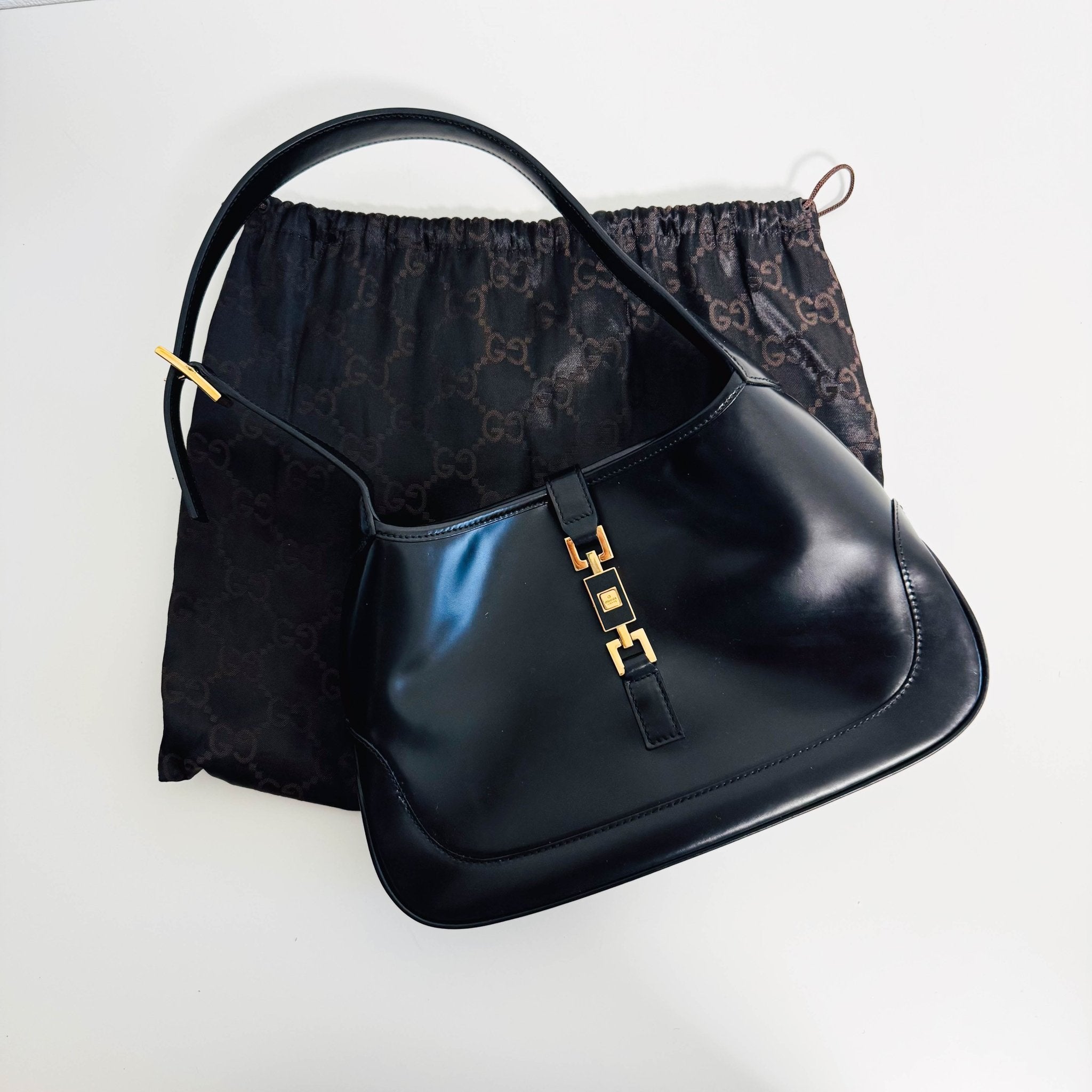GUCCI Jackie Black Leather Shoulder Bag, in , Sold by HIVE PRELOVED - Shoulder Bags, ,