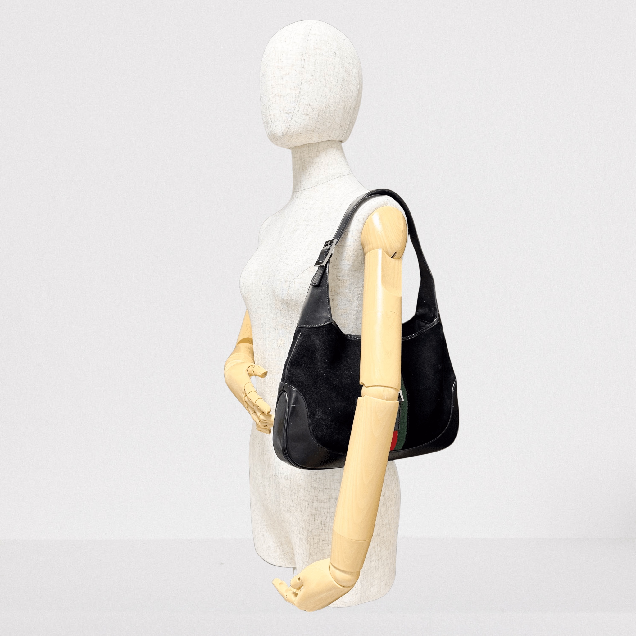 GUCCI Jackie Black Suede Sherry Shoulder Bag, in , Sold by HIVE PRELOVED - Shoulder Bags, ,