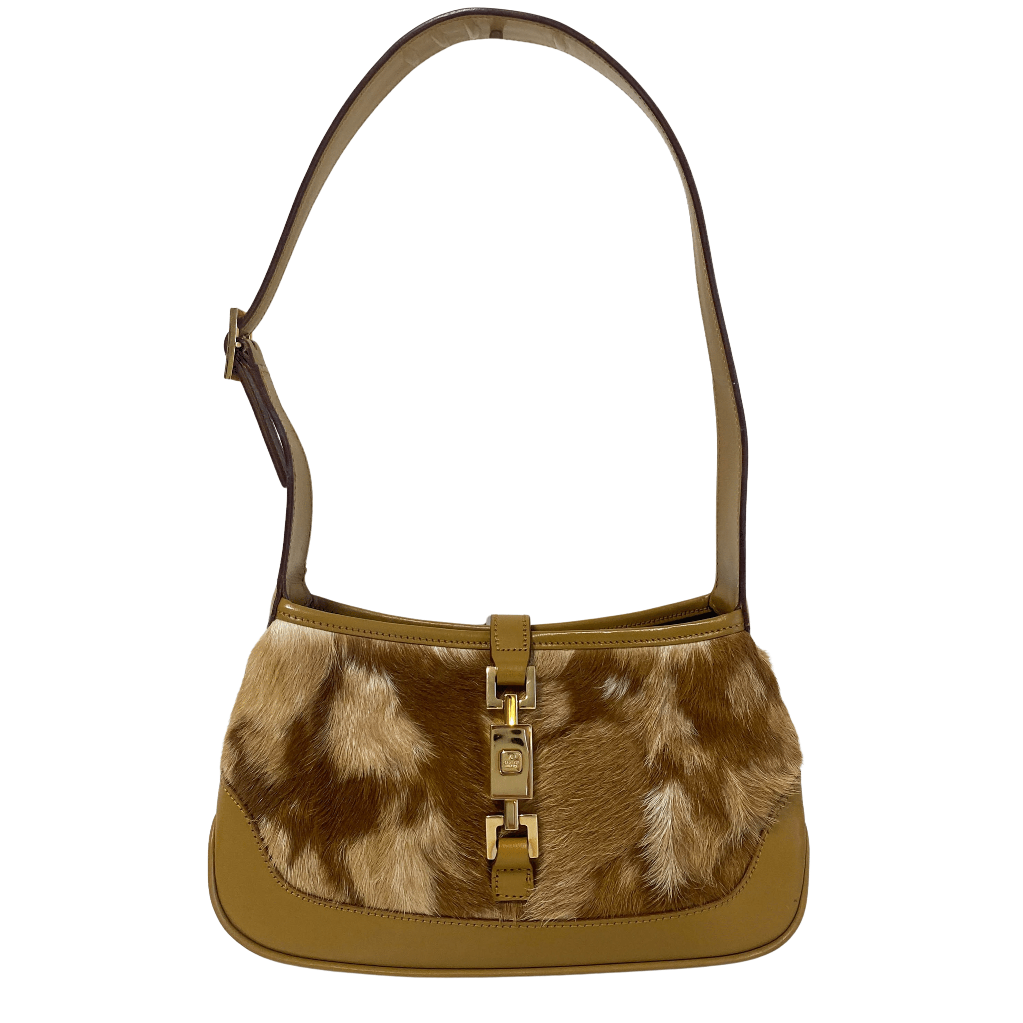 GUCCI Jackie Brown Leather and Fur Shoulder Bag, in , Sold by HIVE PRELOVED - Shoulder Bags, ,