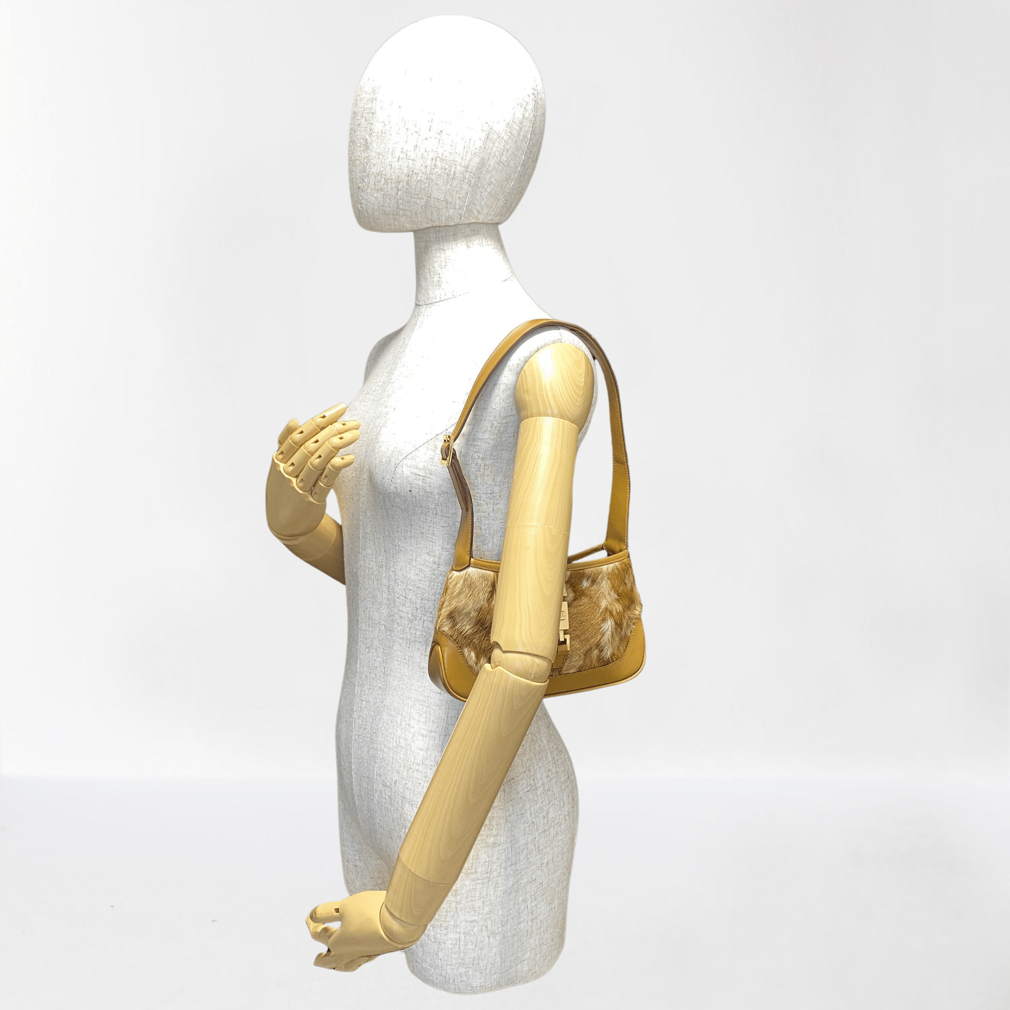 GUCCI Jackie Brown Leather and Fur Shoulder Bag, in , Sold by HIVE PRELOVED - Shoulder Bags, ,