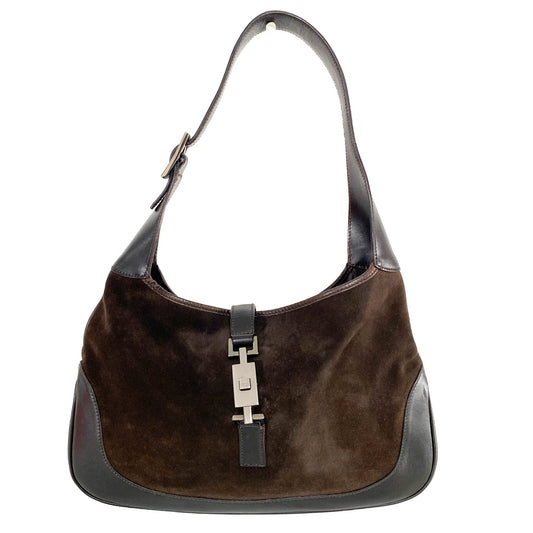GUCCI Jackie Brown Suede, Suede in Brown, Sold by HIVE PRELOVED - Shoulder Bags, ,