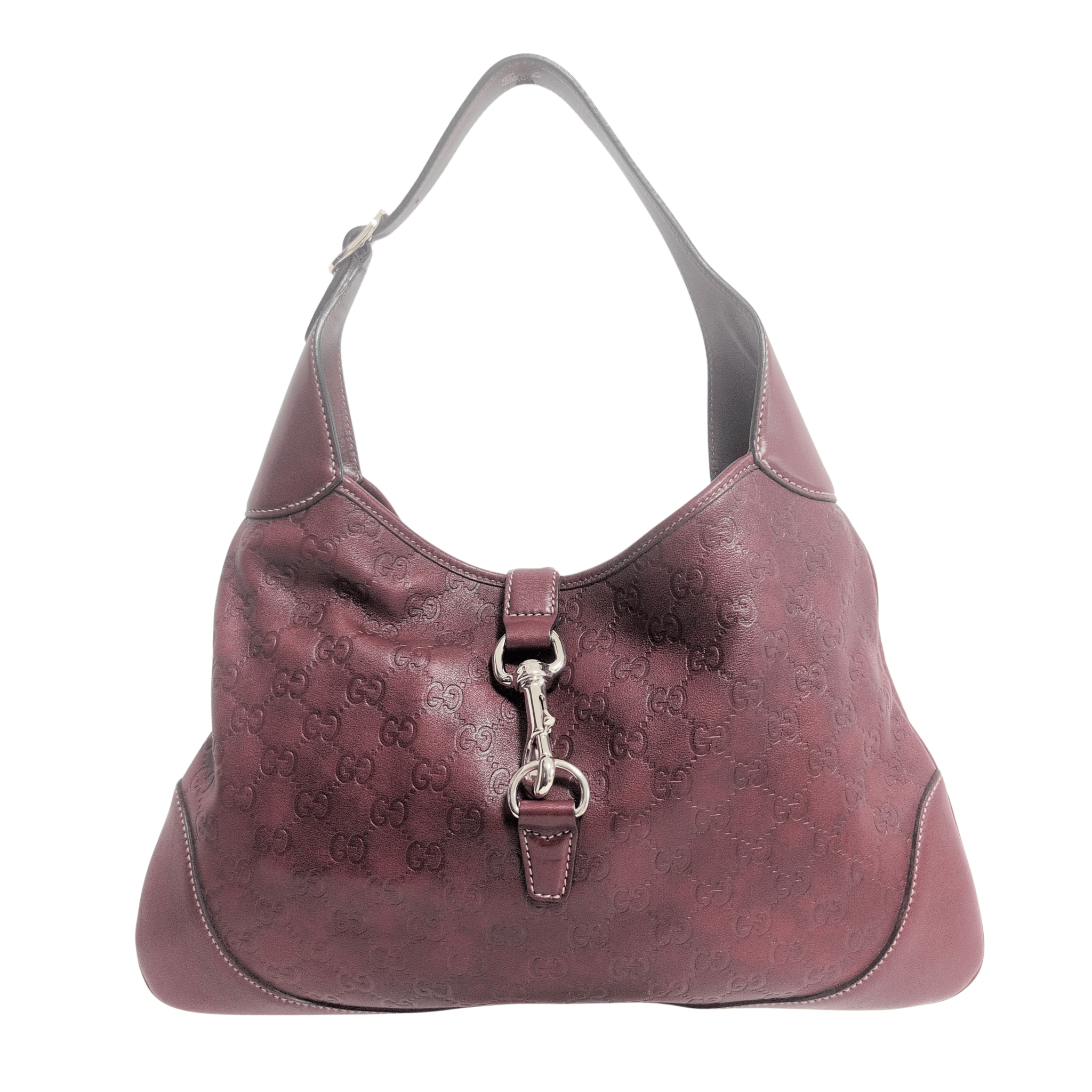 GUCCI Jackie Burgundy GG Guccissima Shoulder Bag, in , Sold by HIVE PRELOVED - Shoulder Bags, ,