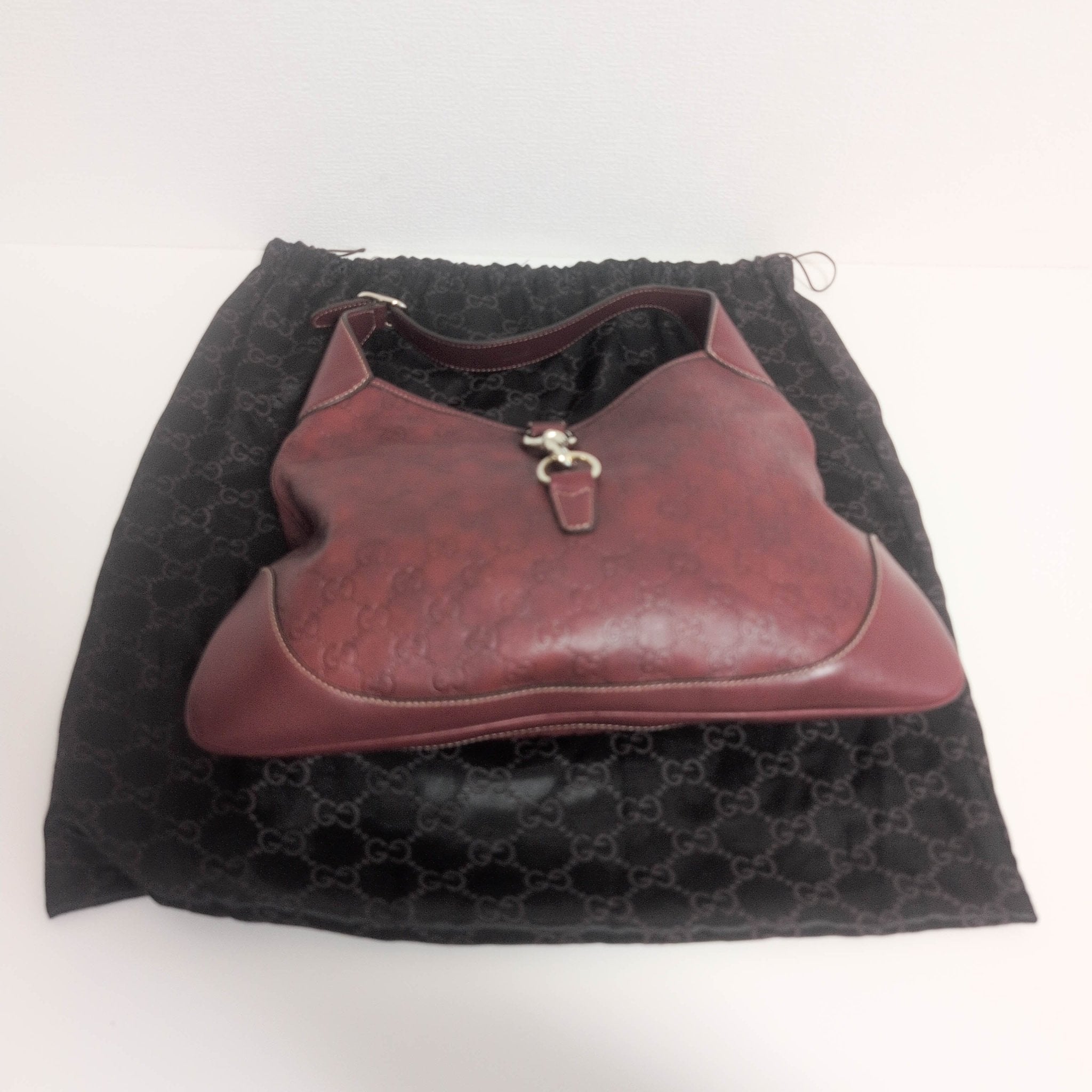GUCCI Jackie Burgundy GG Guccissima Shoulder Bag, in , Sold by HIVE PRELOVED - Shoulder Bags, ,