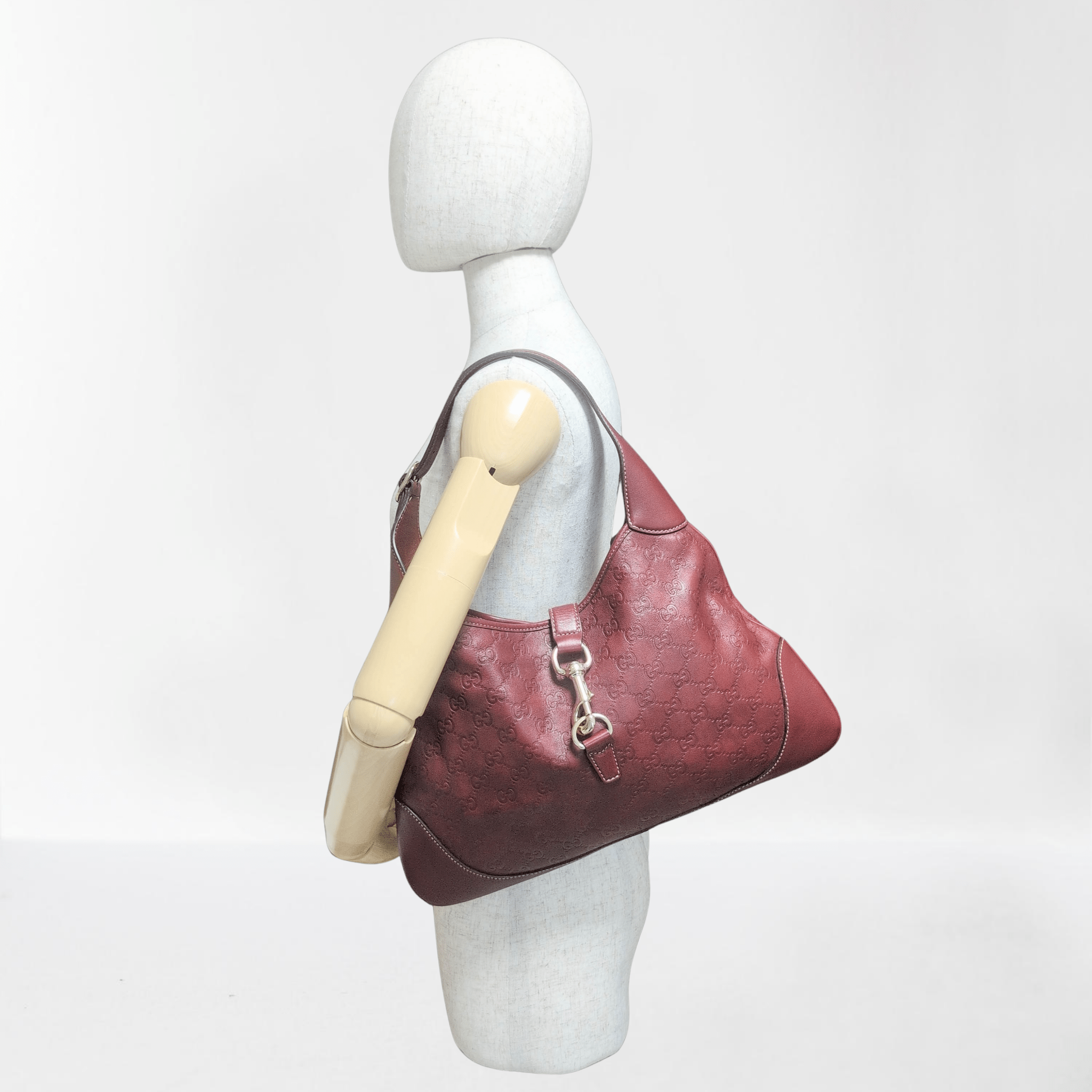 GUCCI Jackie Burgundy GG Guccissima Shoulder Bag, in , Sold by HIVE PRELOVED - Shoulder Bags, ,