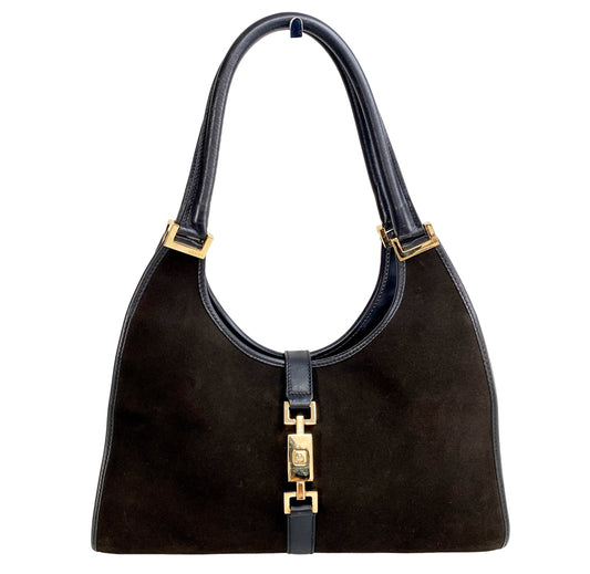 GUCCI Jackie Dark Brown Suede, in , Sold by HIVE PRELOVED - Shoulder Bags, ,