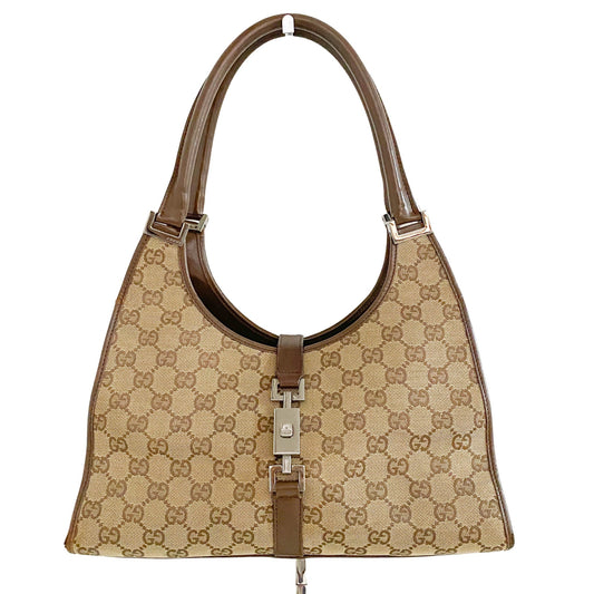 GUCCI Jackie GG Canvas, Cotton Canvas in Brown, Sold by HIVE PRELOVED - Handle Bags, Shoulder Bags,