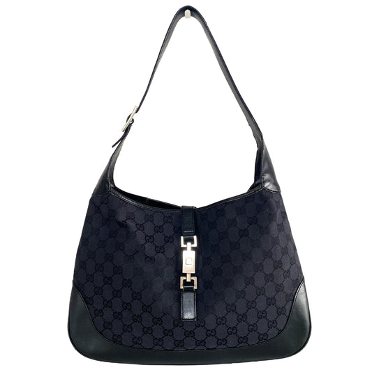 GUCCI Jackie GG Canvas, Cotton Canvas in Black, Sold by HIVE PRELOVED - Shoulder Bags, ,