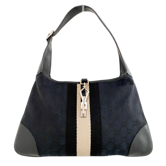 GUCCI Jackie GG Canvas, Cotton Canvas in Black, Sold by HIVE PRELOVED - Shoulder Bags, ,