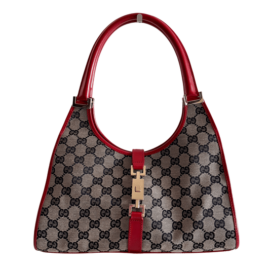 GUCCI Jackie GG Canvas / Red Leather Handbag, in , Sold by HIVE PRELOVED - Handle Bags, ,