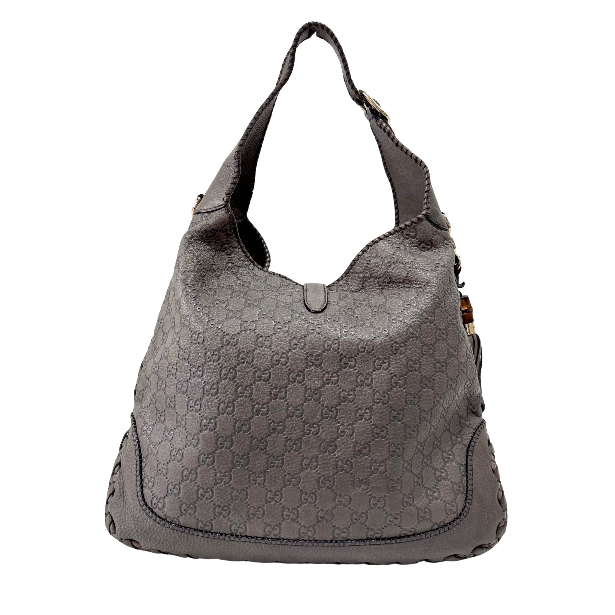 GUCCI Jackie GG Grey Leather Hobo Bag with Tassels, in , Sold by HIVE PRELOVED - Shoulder Bags, ,