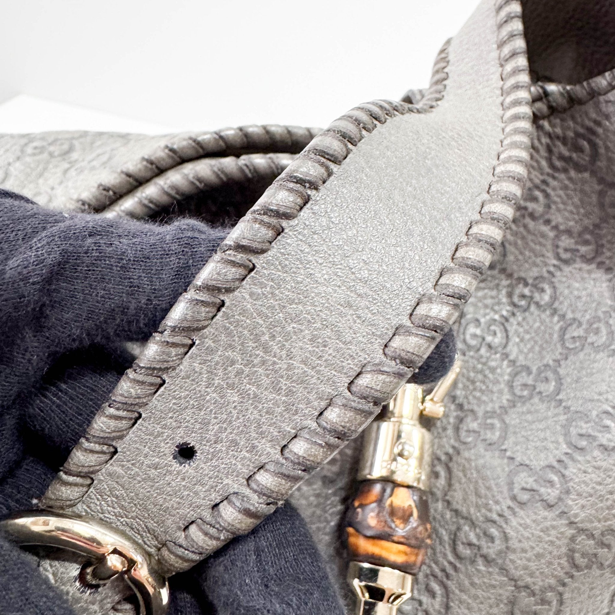 GUCCI Jackie GG Grey Leather Hobo Bag with Tassels, in , Sold by HIVE PRELOVED - Shoulder Bags, ,