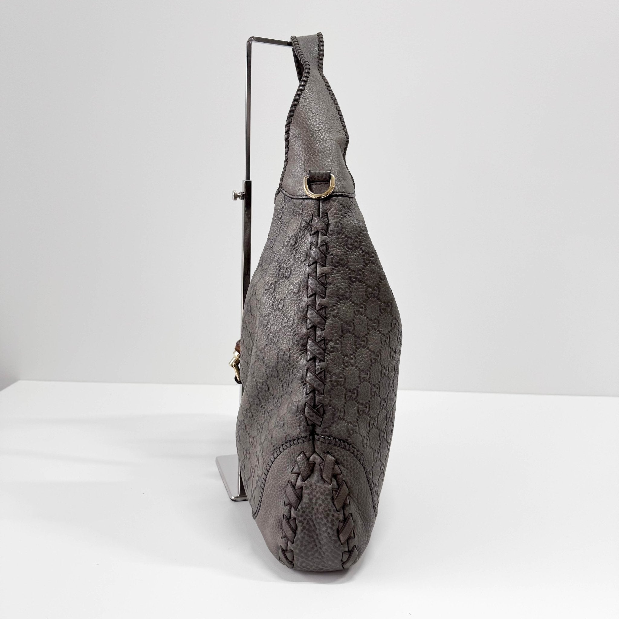 GUCCI Jackie GG Grey Leather Hobo Bag with Tassels, in , Sold by HIVE PRELOVED - Shoulder Bags, ,