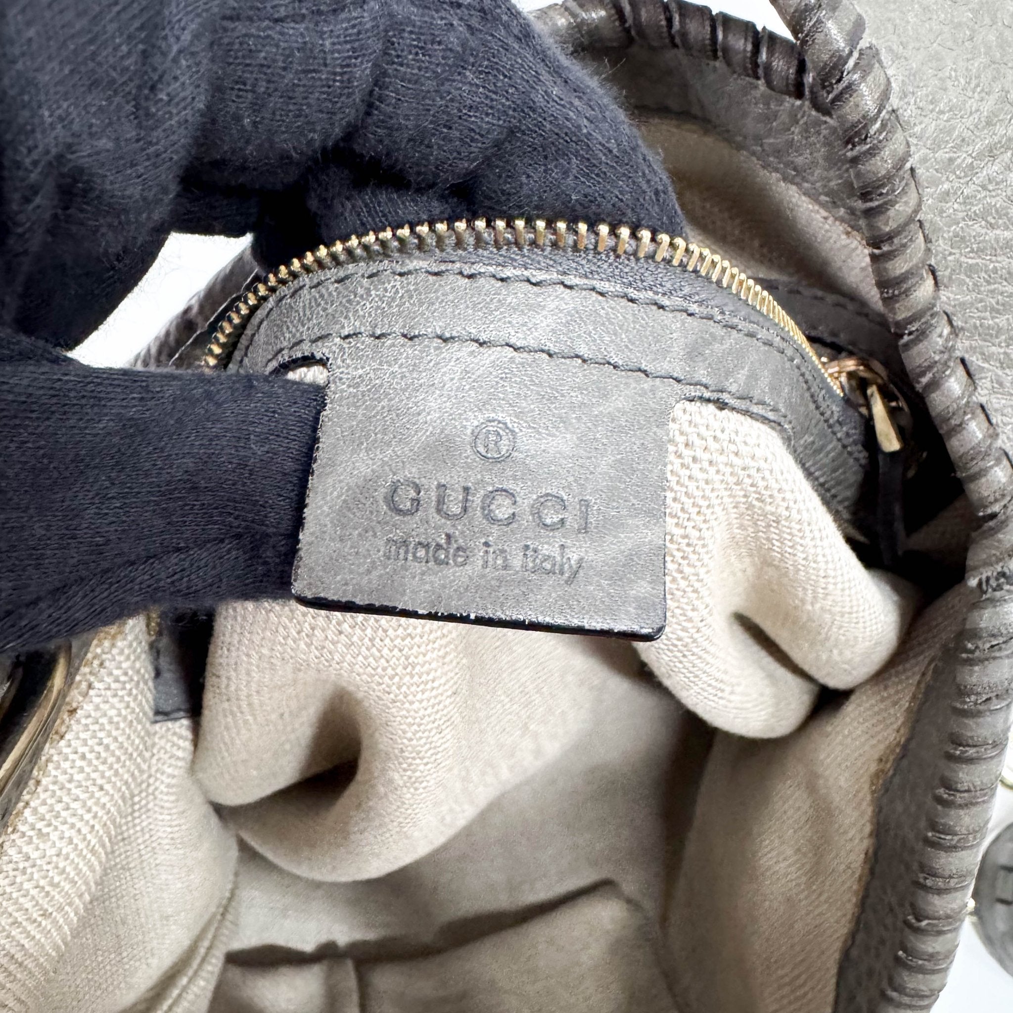 GUCCI Jackie GG Grey Leather Hobo Bag with Tassels, in , Sold by HIVE PRELOVED - Shoulder Bags, ,