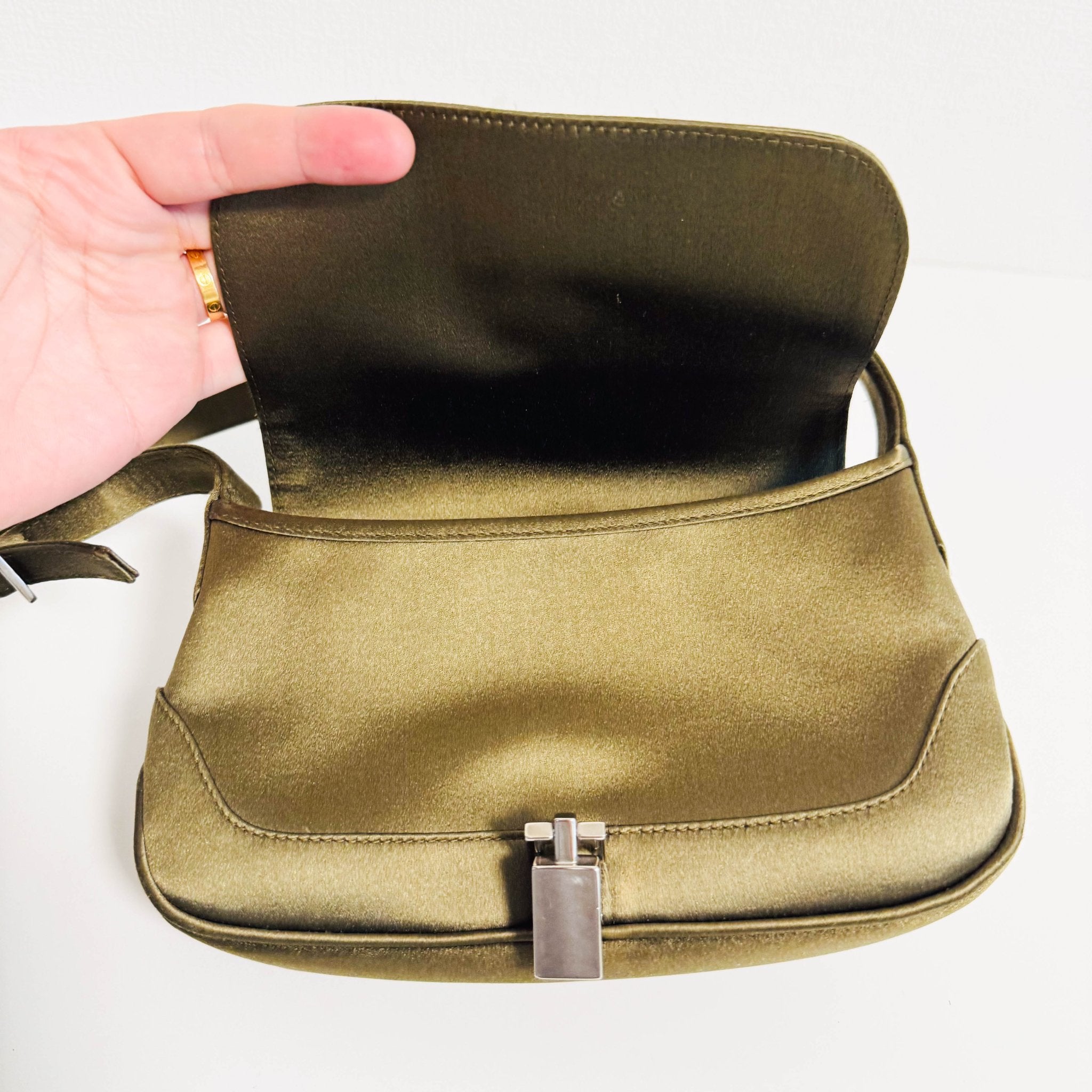 GUCCI Jackie Green Satin Shoulder Bag, in , Sold by HIVE PRELOVED - Shoulder Bags, ,